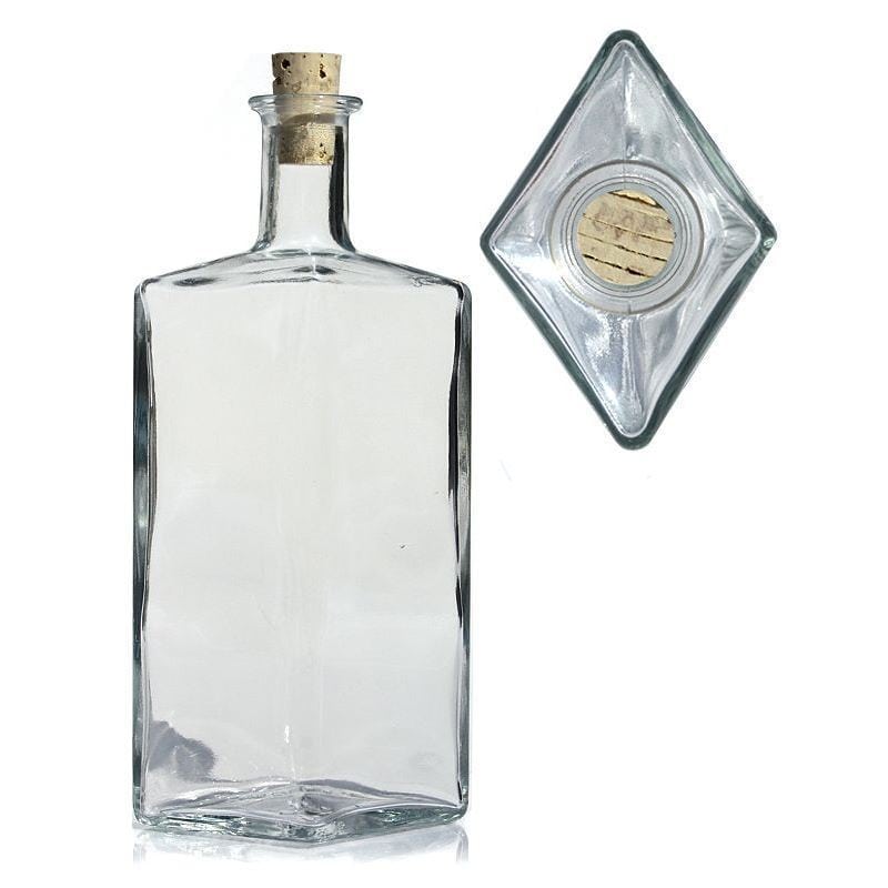 Sticlă de 500 ml „Riva”, în formă de romb, gât: dop