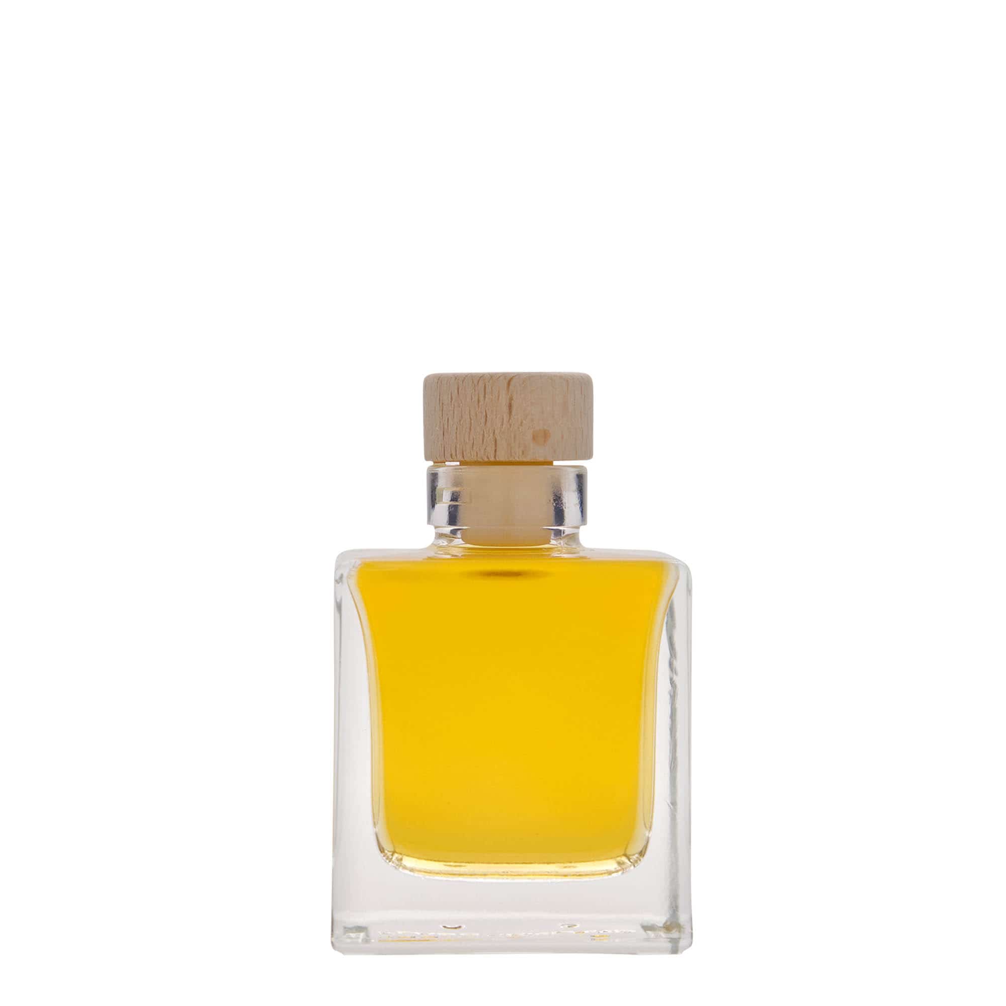Sticlă de sticlă de 100 ml „Cube”, pătrată, gură: dop de plută