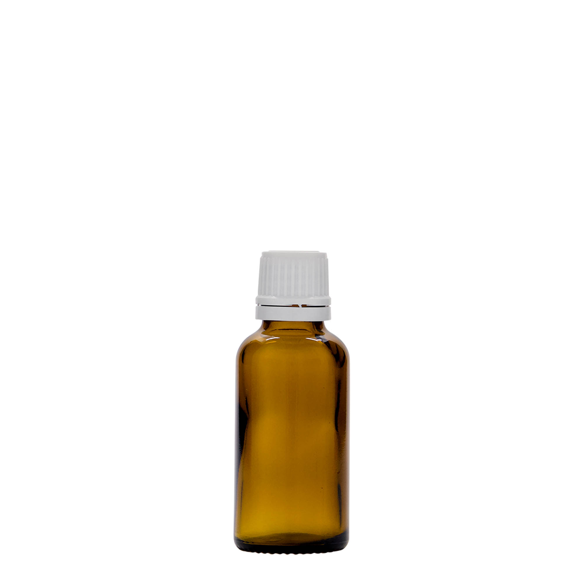 Flacon medical de 30 ml, sticlă, maro, gura: DIN 18