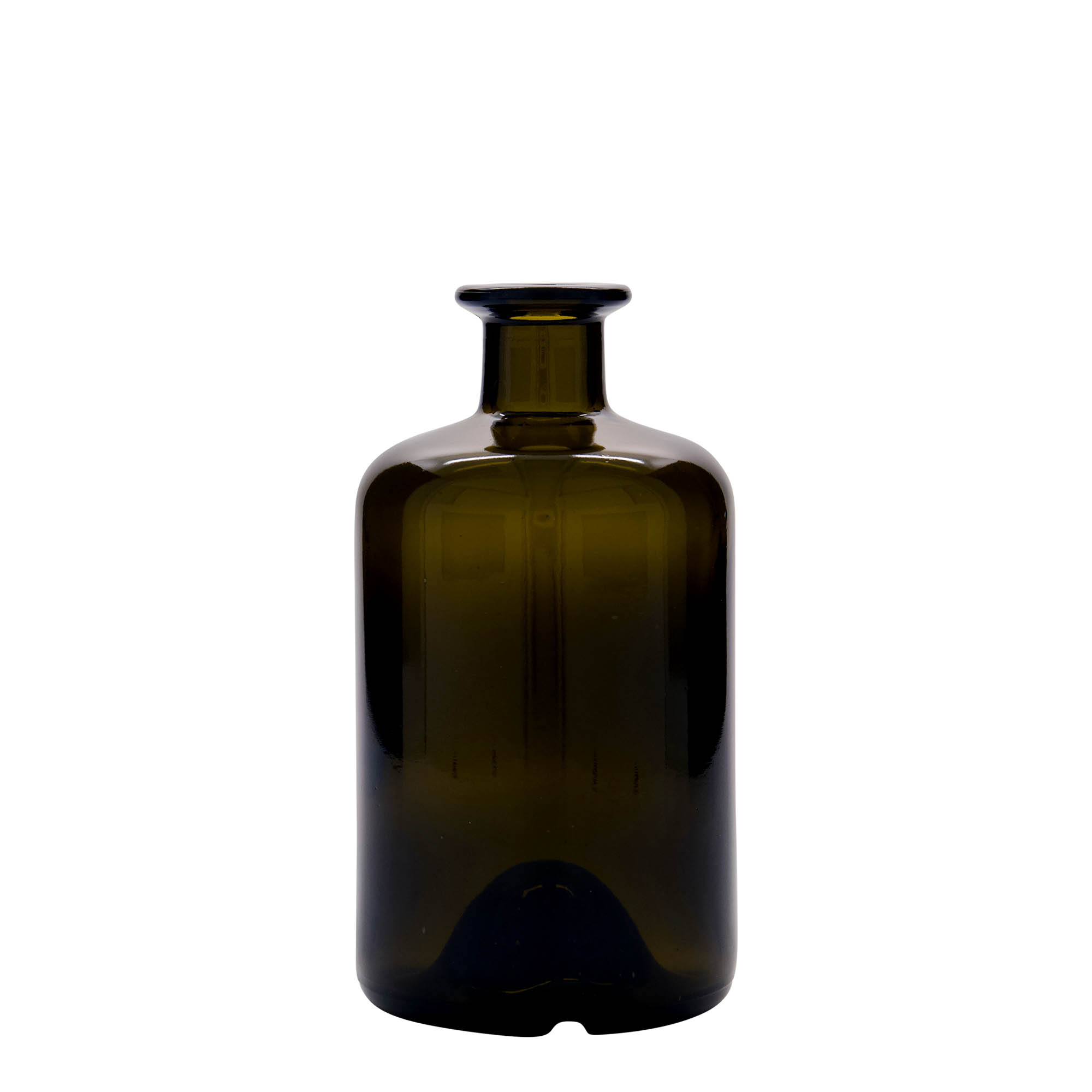 Sticlă de 500 ml pentru farmacist, verde antic, gura: dop de plută Sticlă de 500 ml pentru farmacist, verde antic, gura: dop de plută