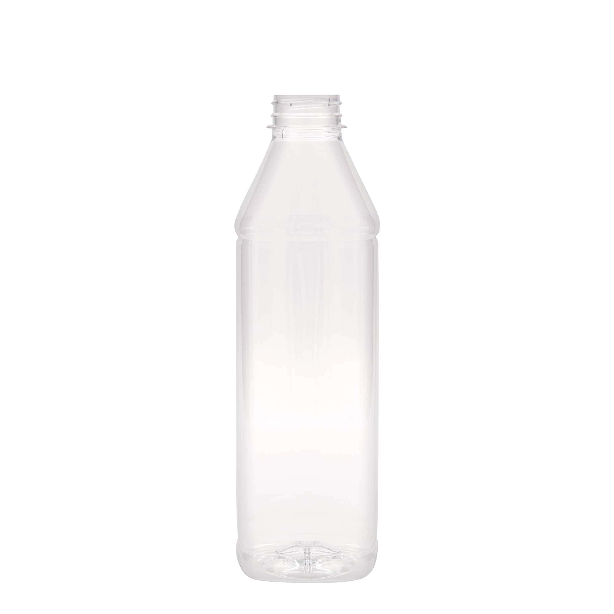 1.000 ml sticlă PET „Milk and Juice Carré”, pătrată, plastic, gât: 38 mm