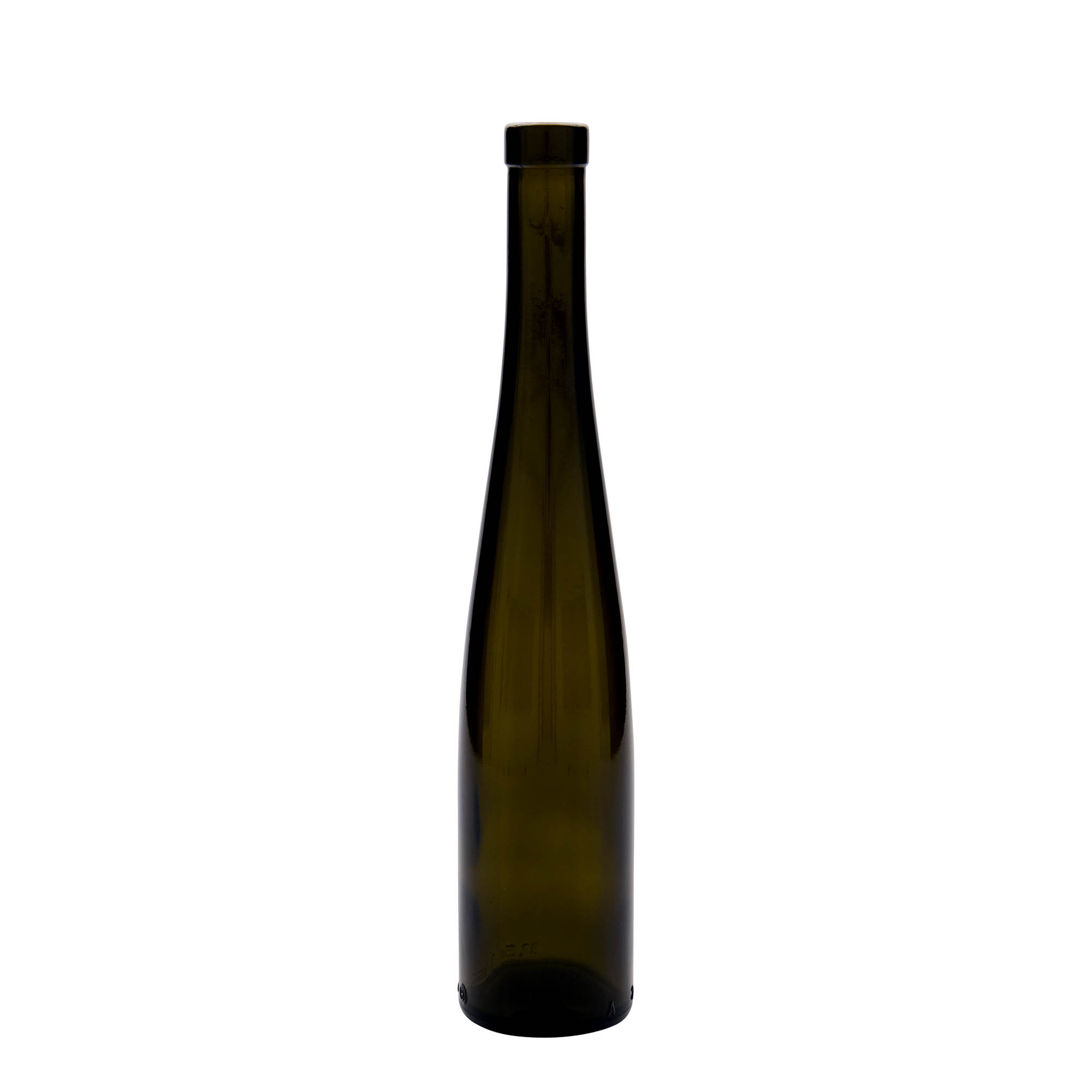 Sticlă de sticlă de 375 ml „Weinschlegel”, verde antic, gura: dop de plută