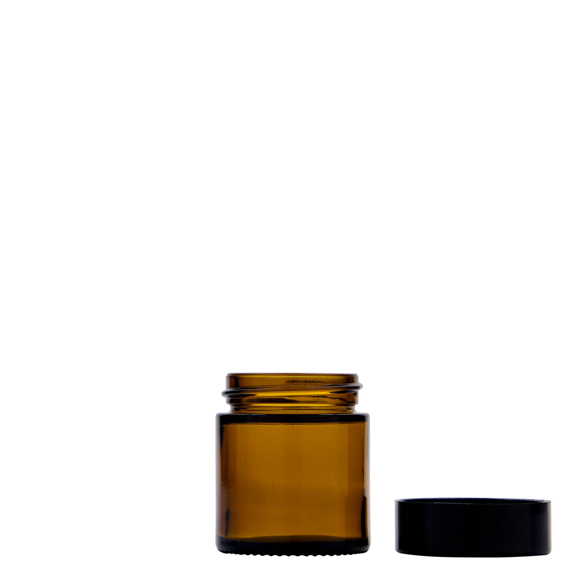 30 ml borcan „Brown Line”, sticlă, maro, gura: capac cu filet