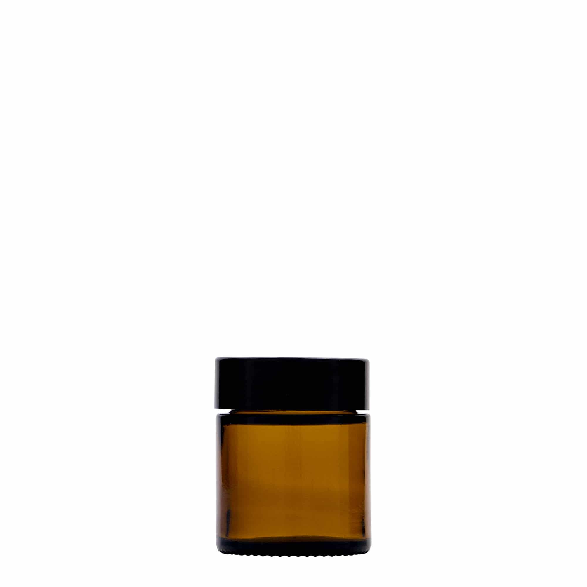 30 ml borcan „Brown Line”, sticlă, maro, gura: capac cu filet