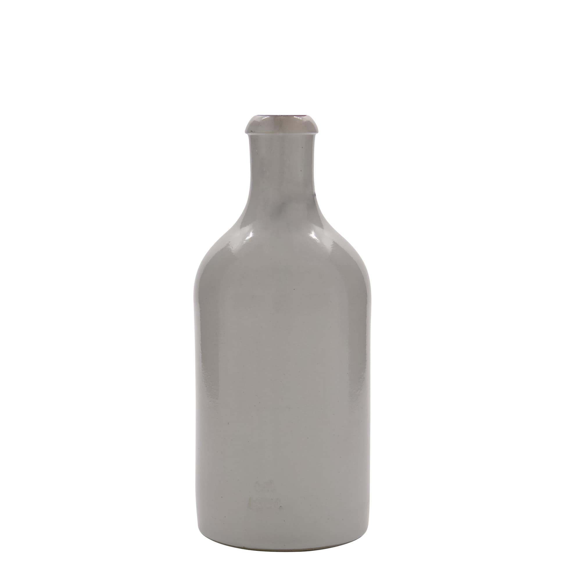 500 ml ulcior de lut, ceramică, alb, gura: închidere cu clemă