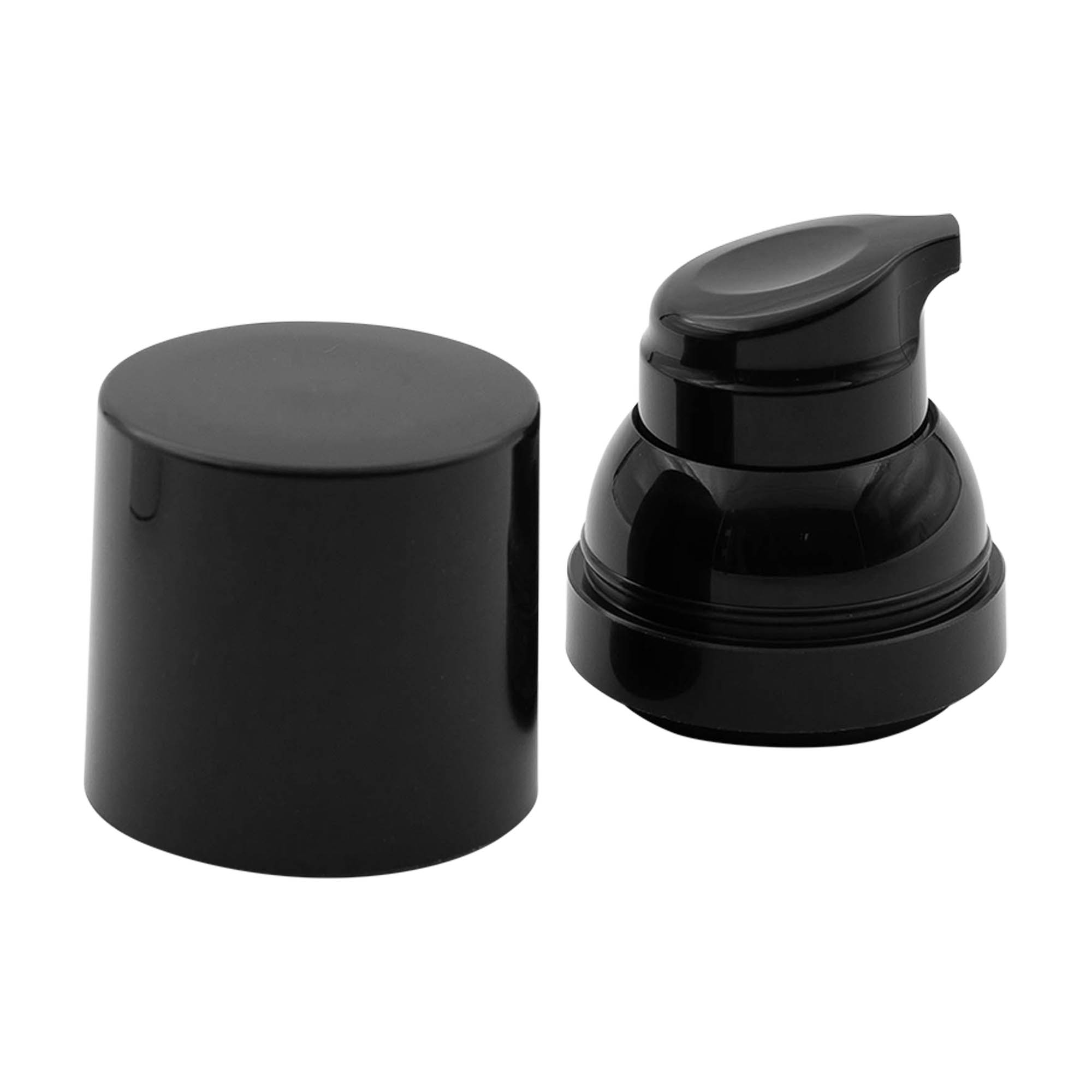 Cap pompă dozator airless „Mezzo“, tip D, plastic PP, negru cu capac negru