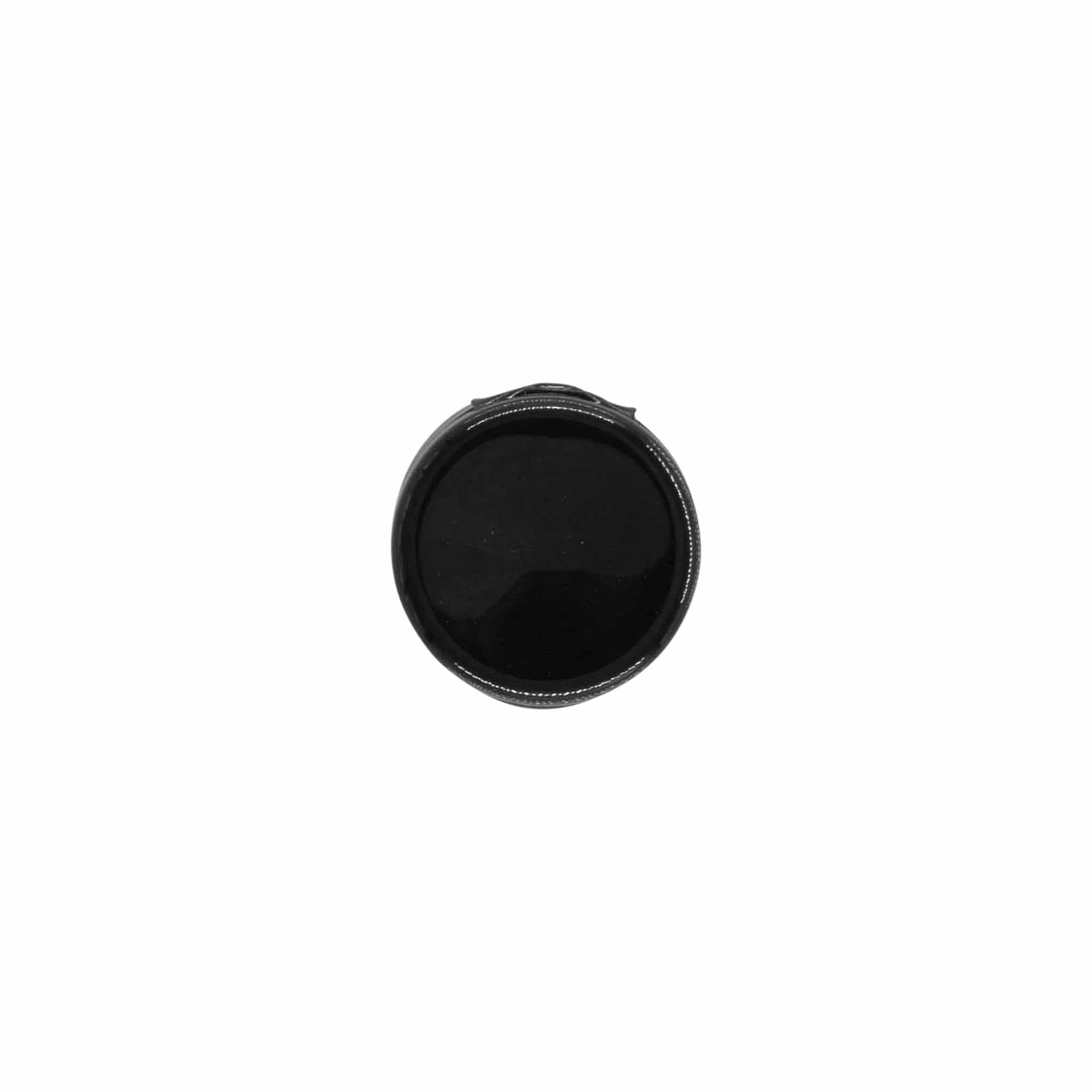 Capac cu filet și balama pliabilă, plastic PP, negru, pentru gură: 20/410