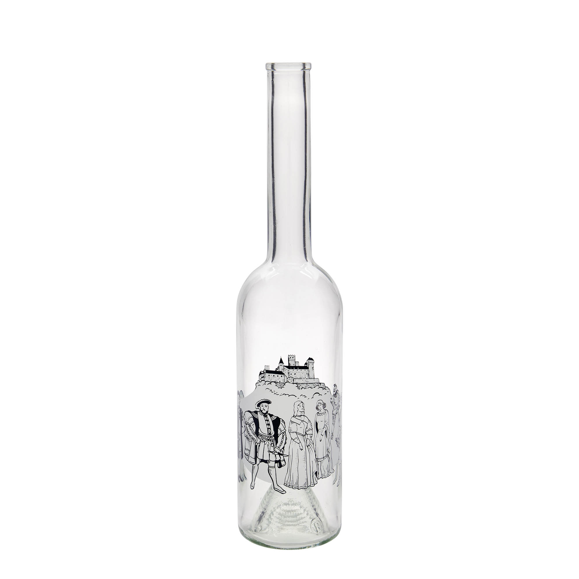 Sticlă de sticlă de 500 ml „Opera”, motiv: Evul Mediu, gură: dop de plută