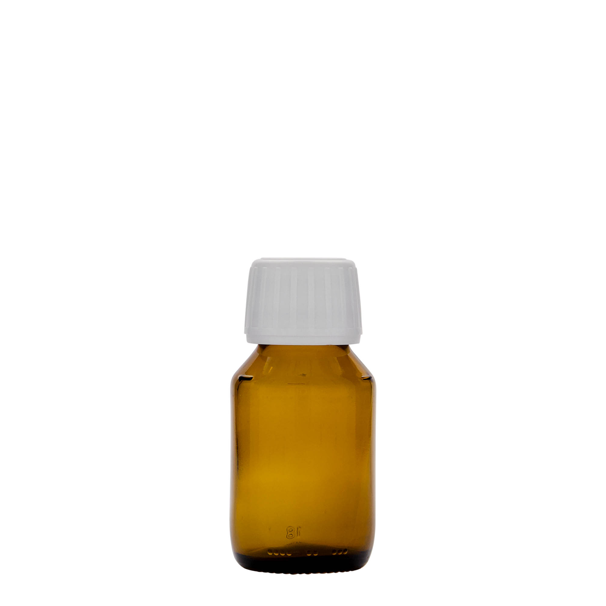 Flacon medical de 50 ml, maro, sticlă, gura: PP 28