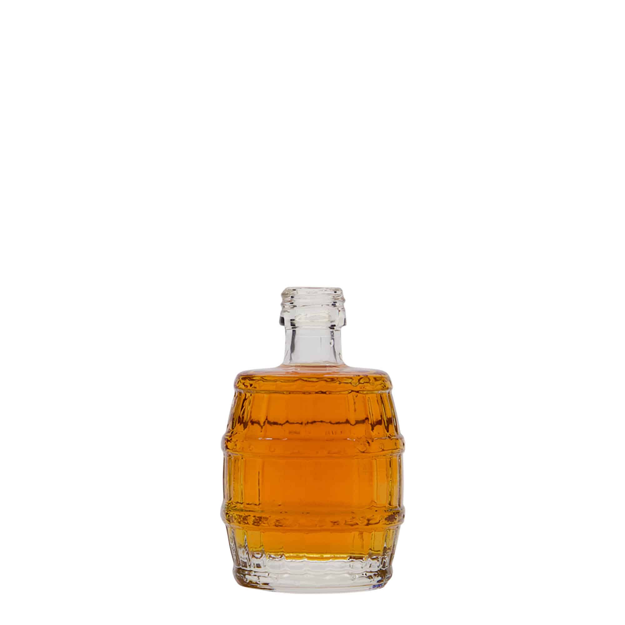 Sticlă de sticlă de 50 ml „butoi”, gura: PP 18