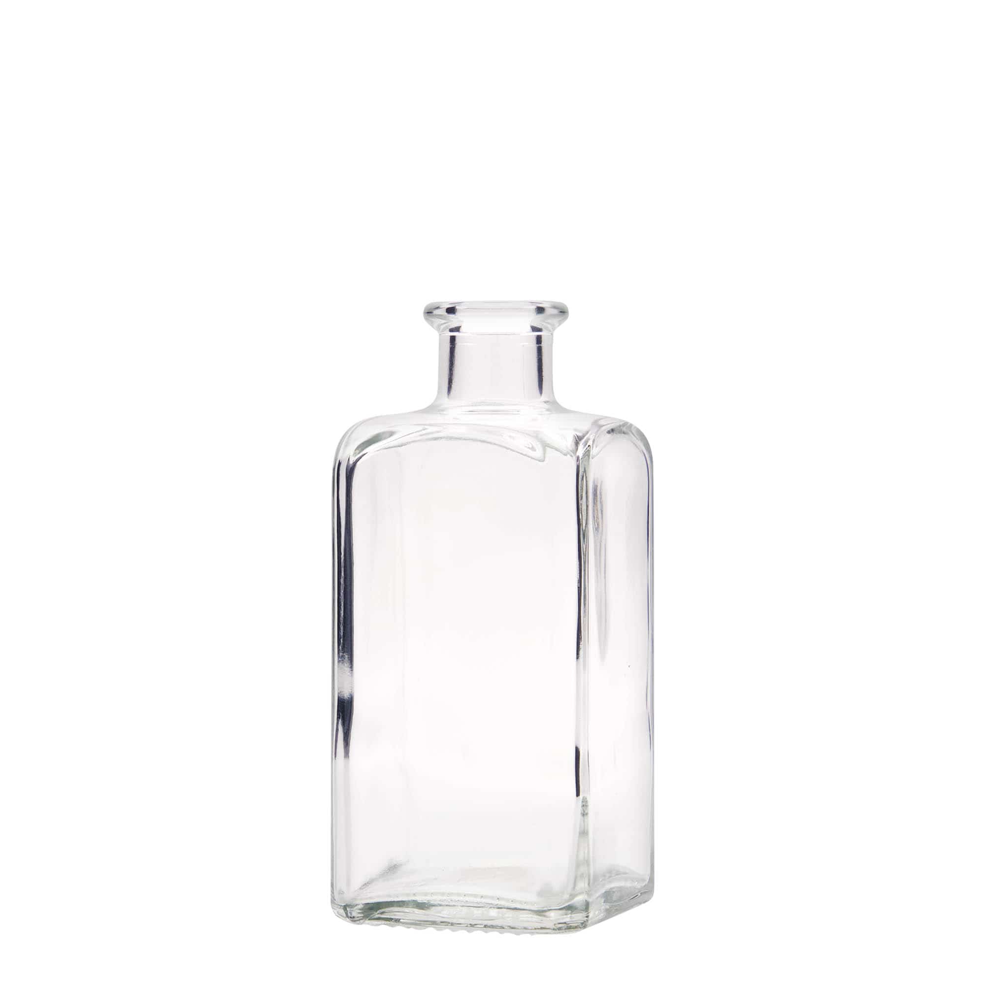 Sticlă de sticlă de 250 ml Apotheker Carré, pătrată, gât: plută Sticlă de sticlă de 250 ml Apotheker Carré, pătrată, gât: plută