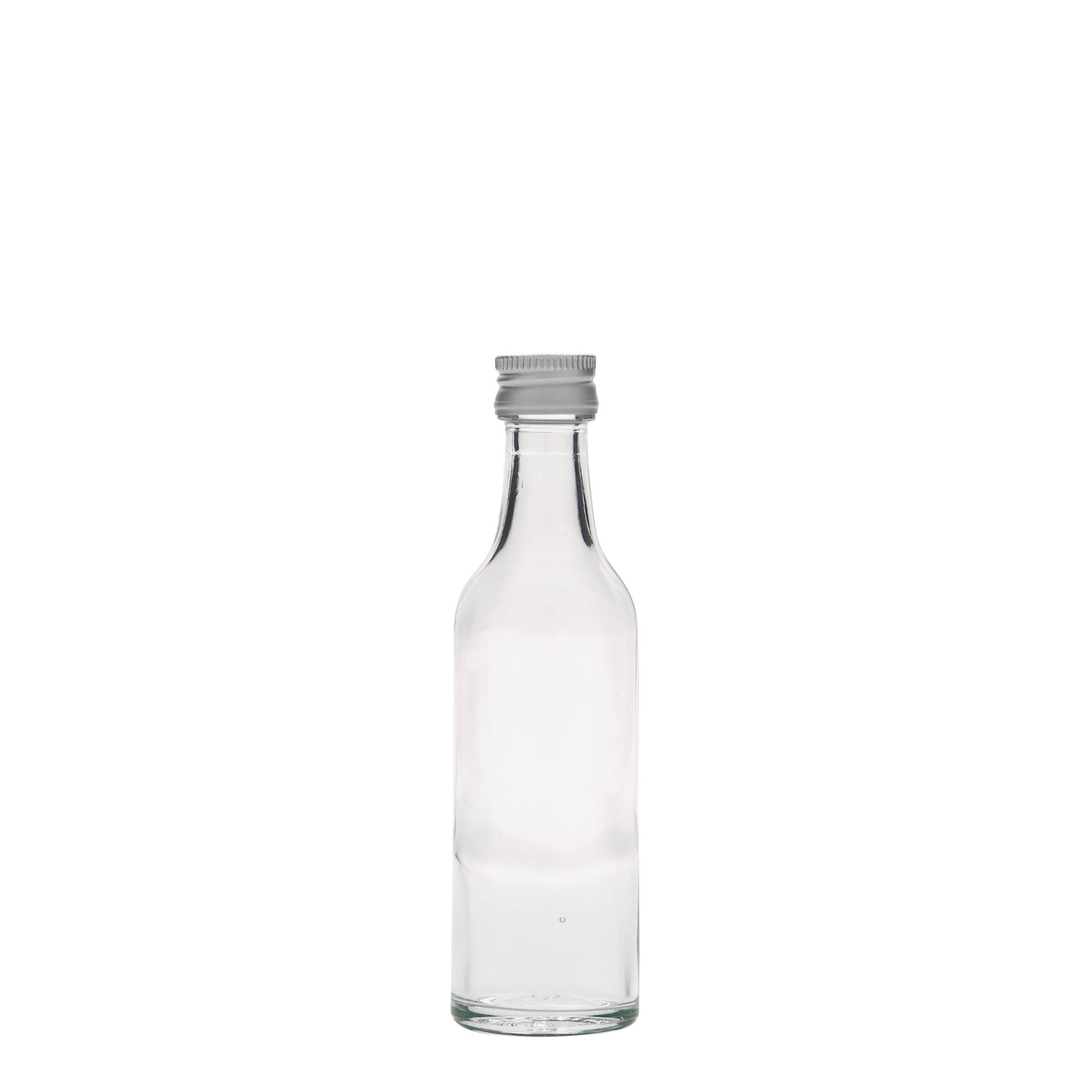 Sticlă de sticlă de 50 ml cu gât drept, deschidere: PP 18 Sticlă de sticlă de 50 ml cu gât drept, deschidere: PP 18