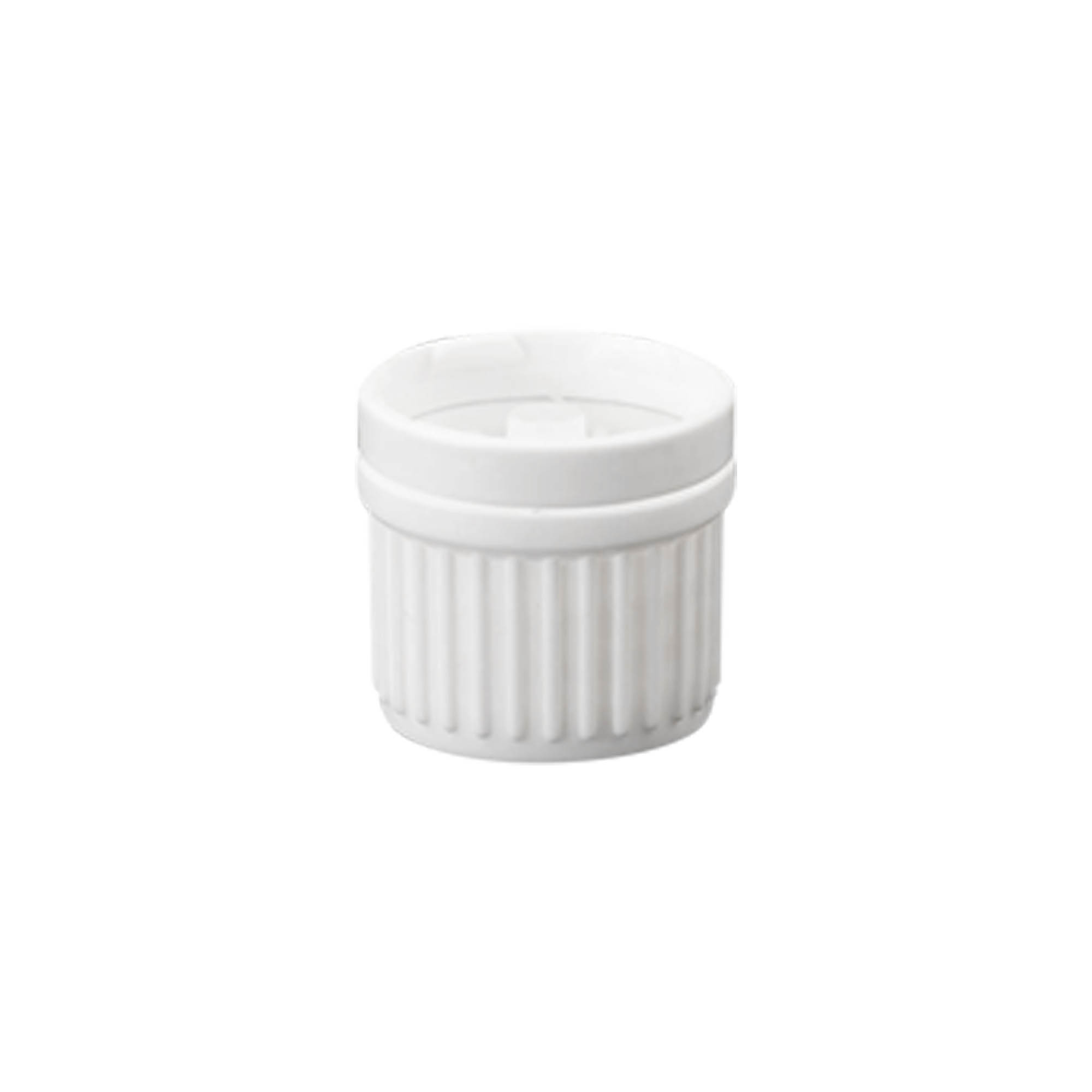 Capac cu filet și inserție picurătoare, plastic PE, alb, pentru gura de deschidere: DIN 18 Capac cu filet și inserție picurătoare, plastic PE, alb, pentru gura de deschidere: DIN 18