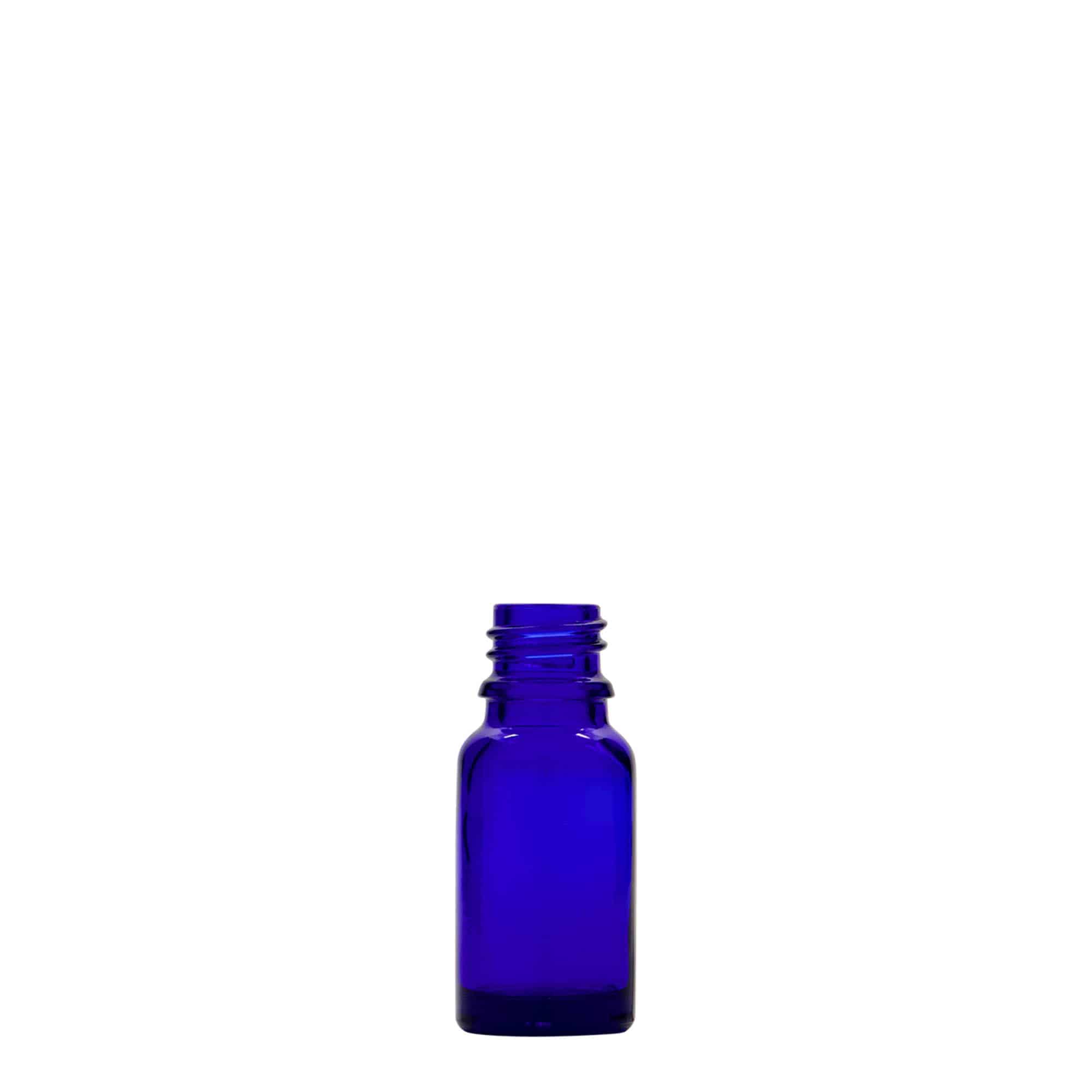 Flacon medical de 10 ml, sticlă, albastru regal, gura: DIN 18