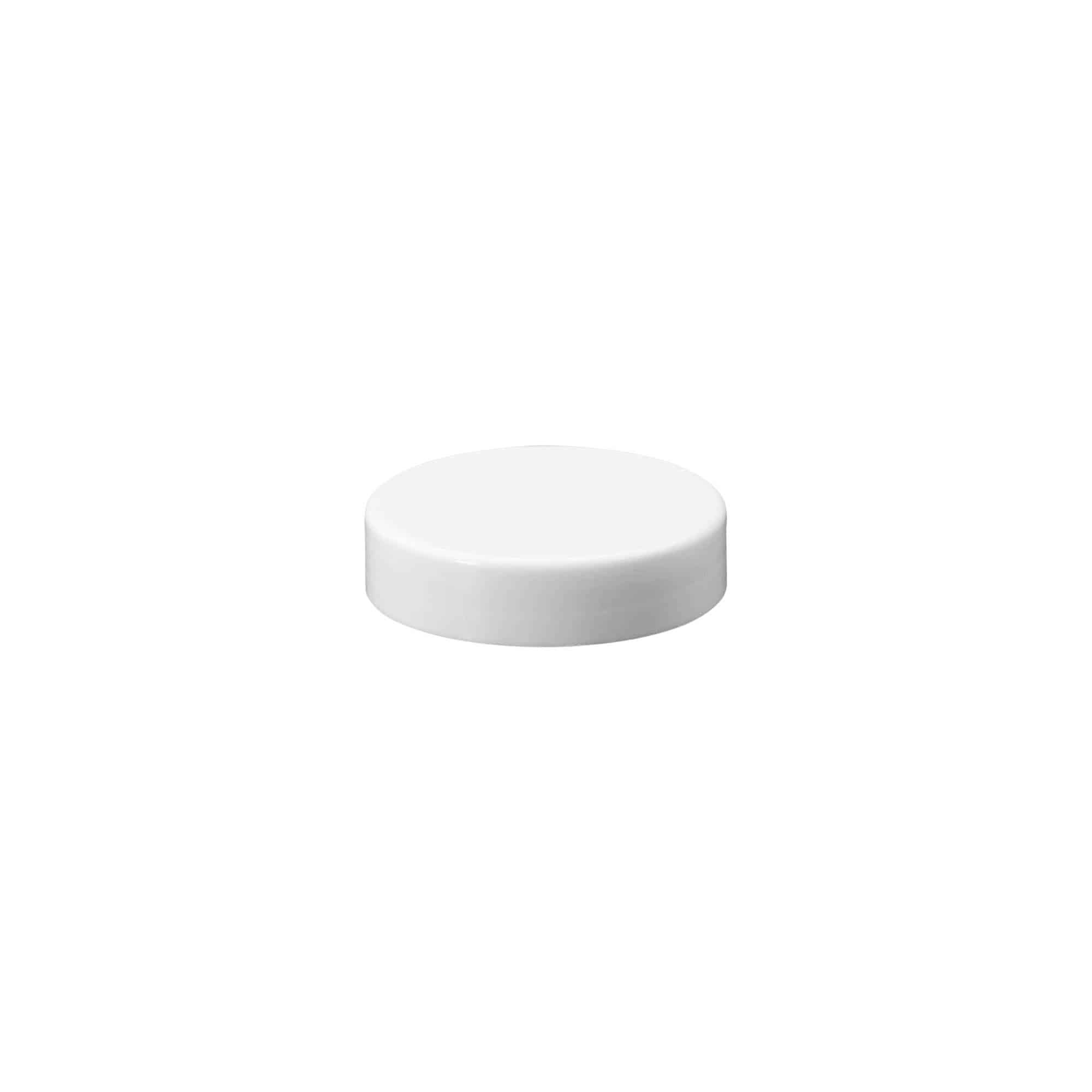 Capac cu filet, plastic PP, alb, pentru gura: 48/400