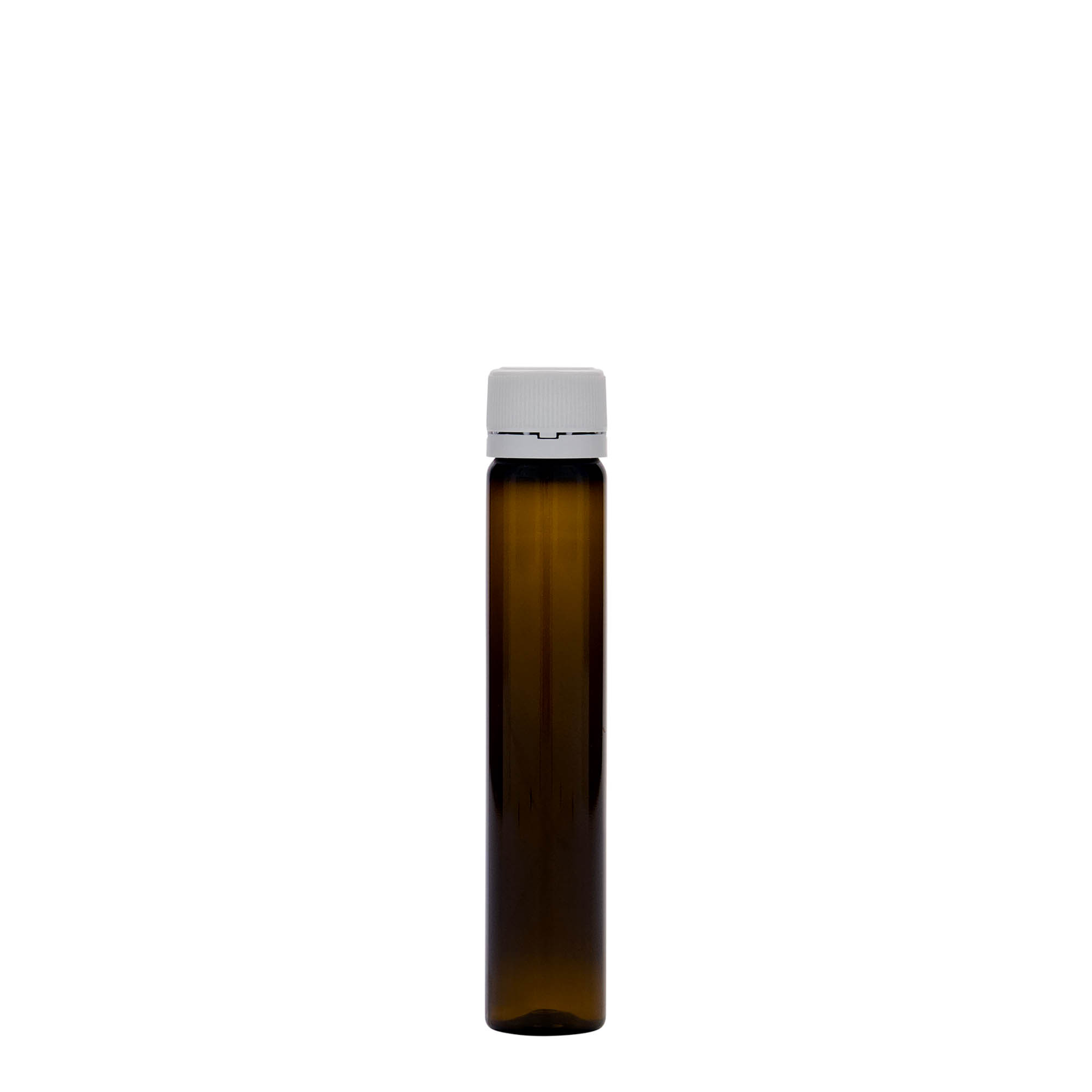 25 ml tuburi PET, plastic, maro, gură: capac cu filet