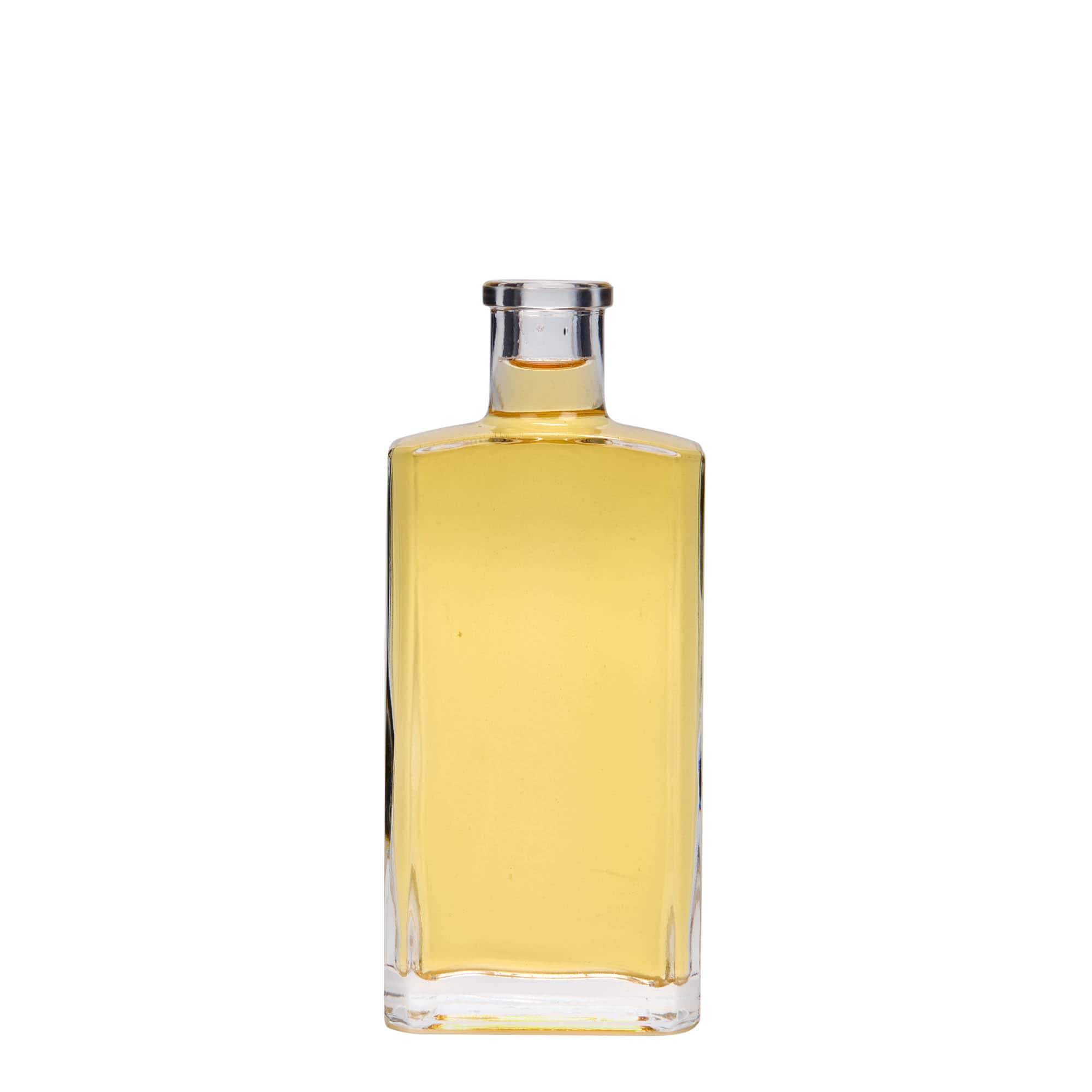 Sticlă de sticlă 200 ml „Shiny”, dreptunghiulară, gura: dop de plută