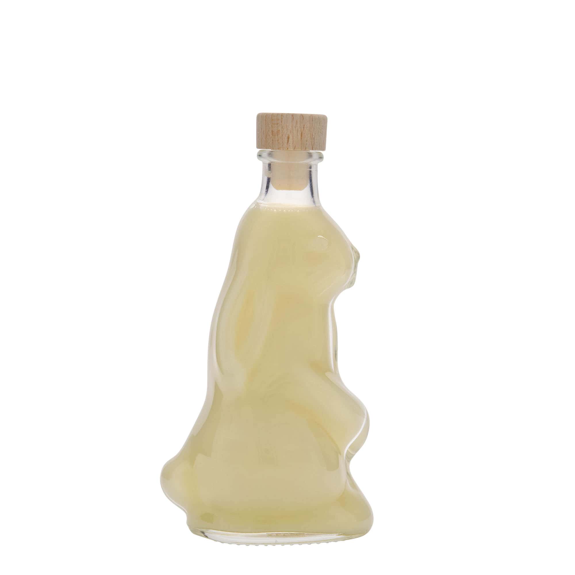 Sticlă de sticlă de 200 ml „Iepure”, gura: dop de plută