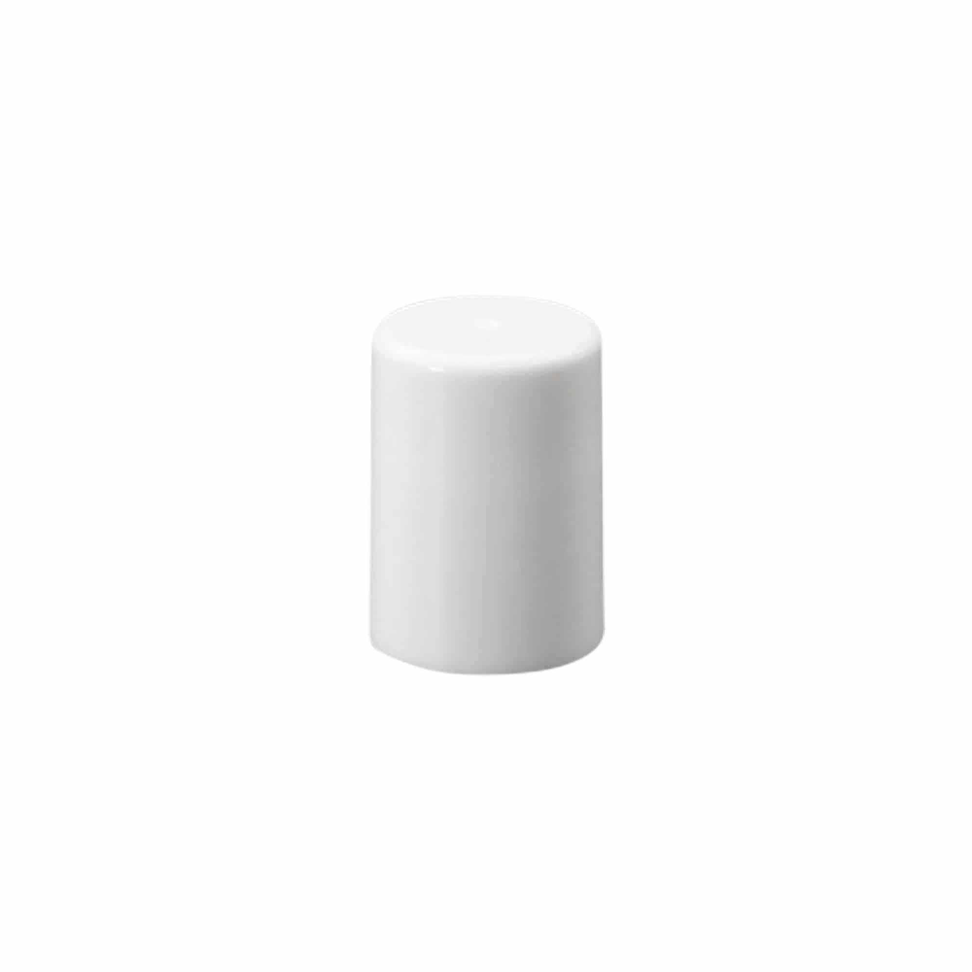 Capac pentru sticluță roll-on de 10 ml, plastic PP, alb, pentru gura: închidere cu filet