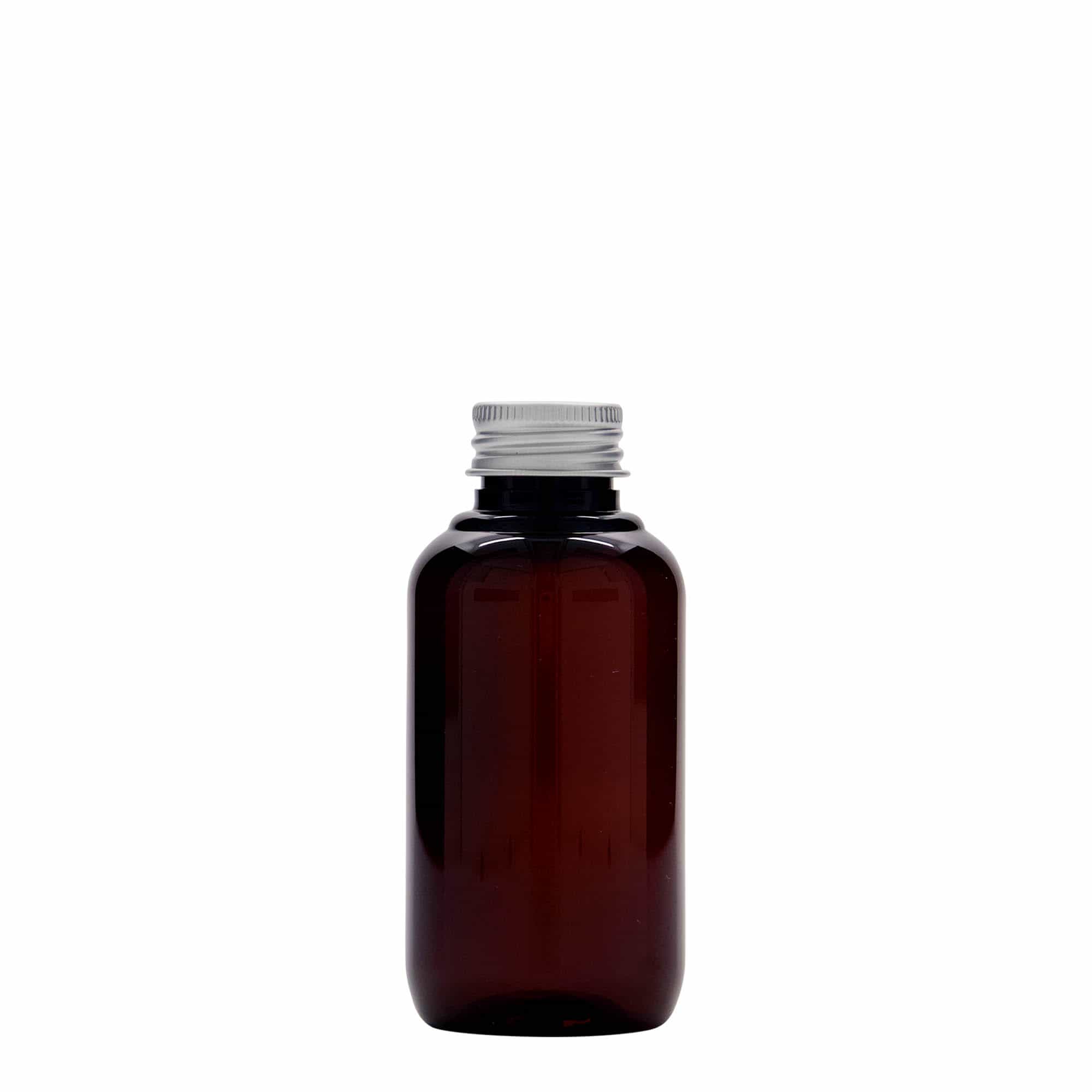 Sticlă din plastic reciclat de 100 ml „Victor's Best”, PCR, maro, gât: 24/410