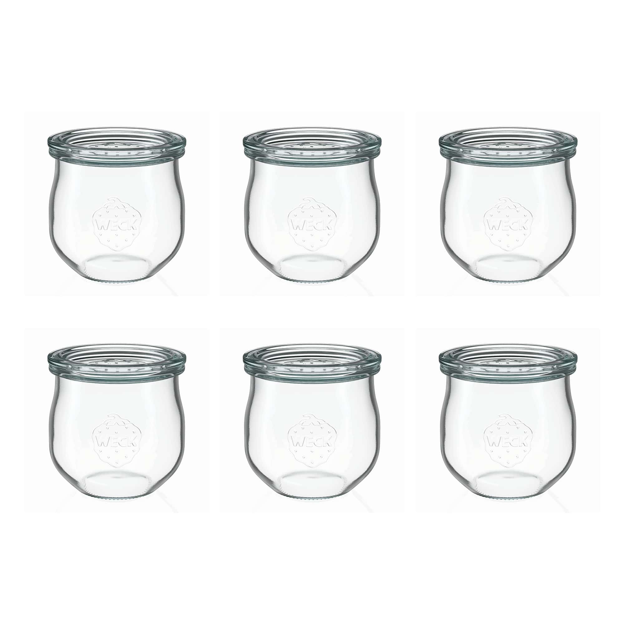 6x 370 ml borcan WECK tip lalea cu capac de sticlă RR 80