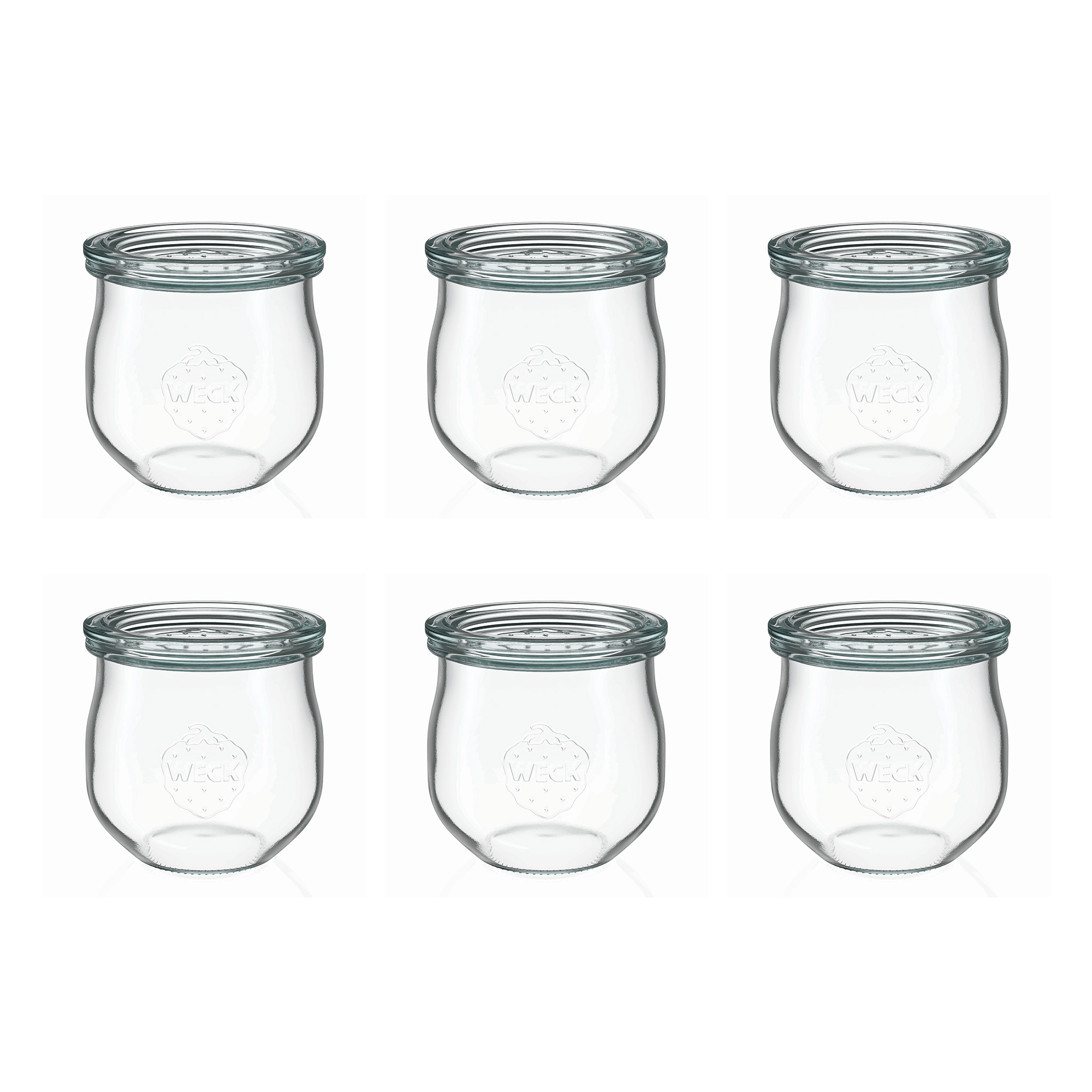 6x 370 ml borcan WECK tip lalea cu capac de sticlă RR 80