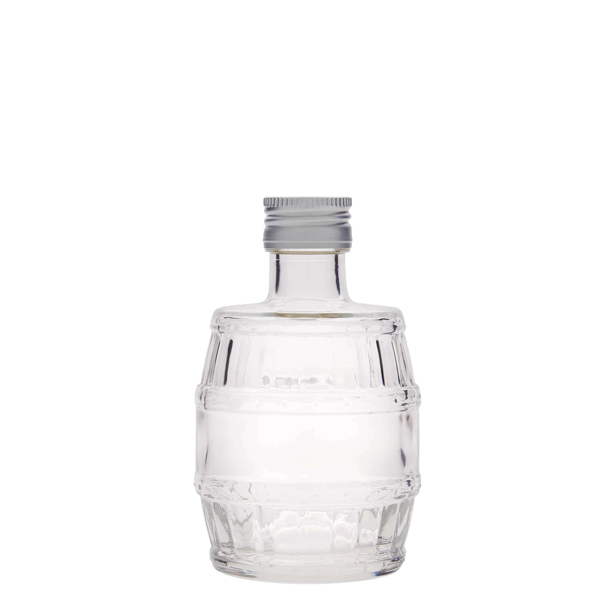 Sticlă de sticlă de 200 ml „butoi”, gura: PP 28