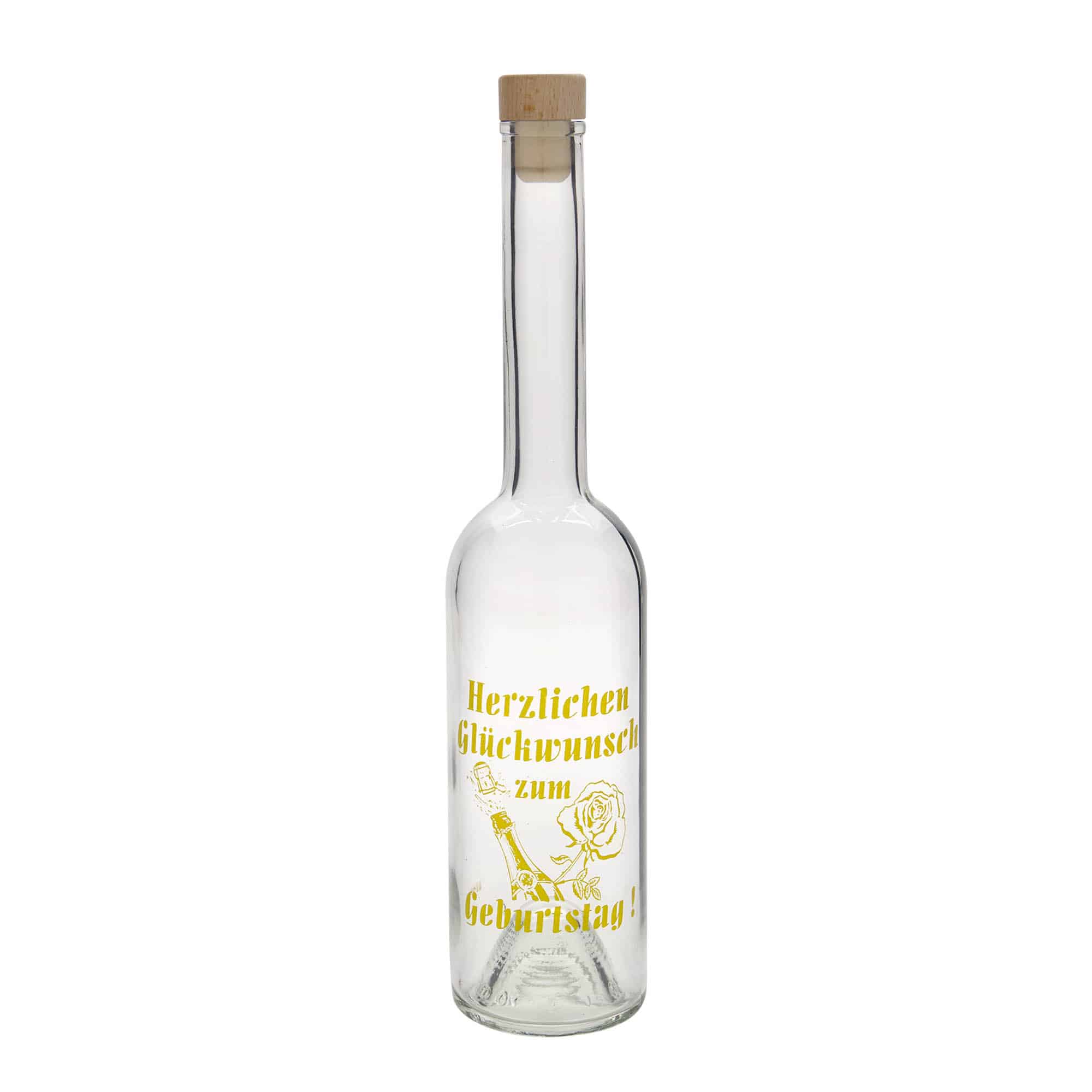 Sticlă de sticlă de 500 ml „Opera”, motiv: Măr, gura: plută