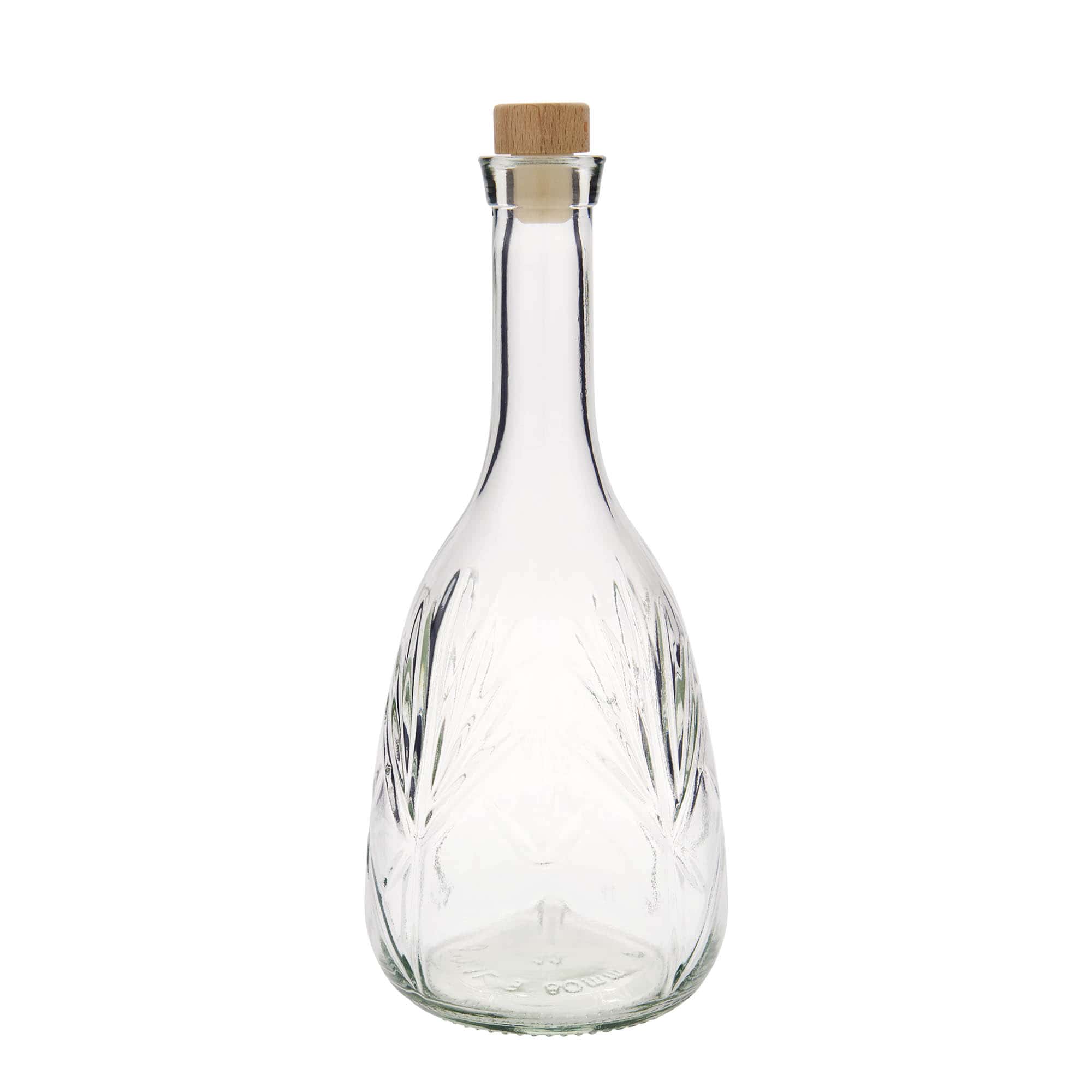 Sticlă de sticlă de 1.000 ml „Reliefa”, gura: dop de plută