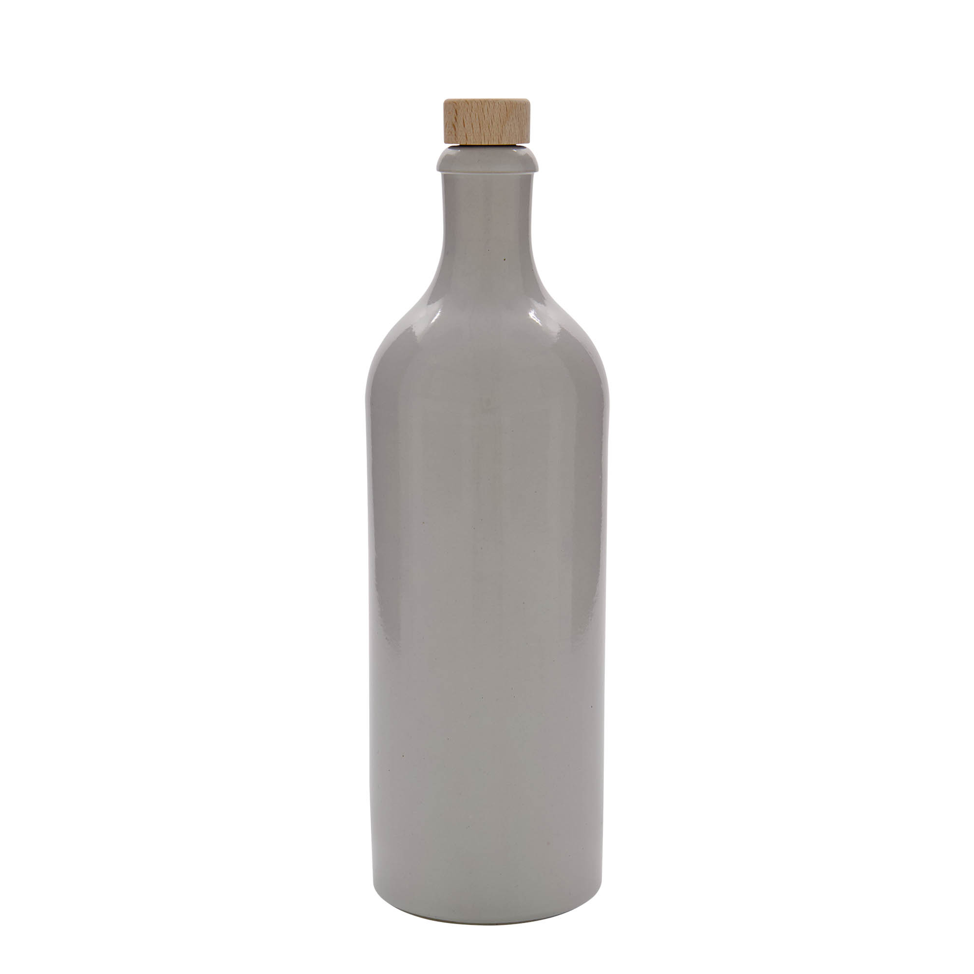 750 ml ulcior de lut, ceramică, alb, gură: dop de plută