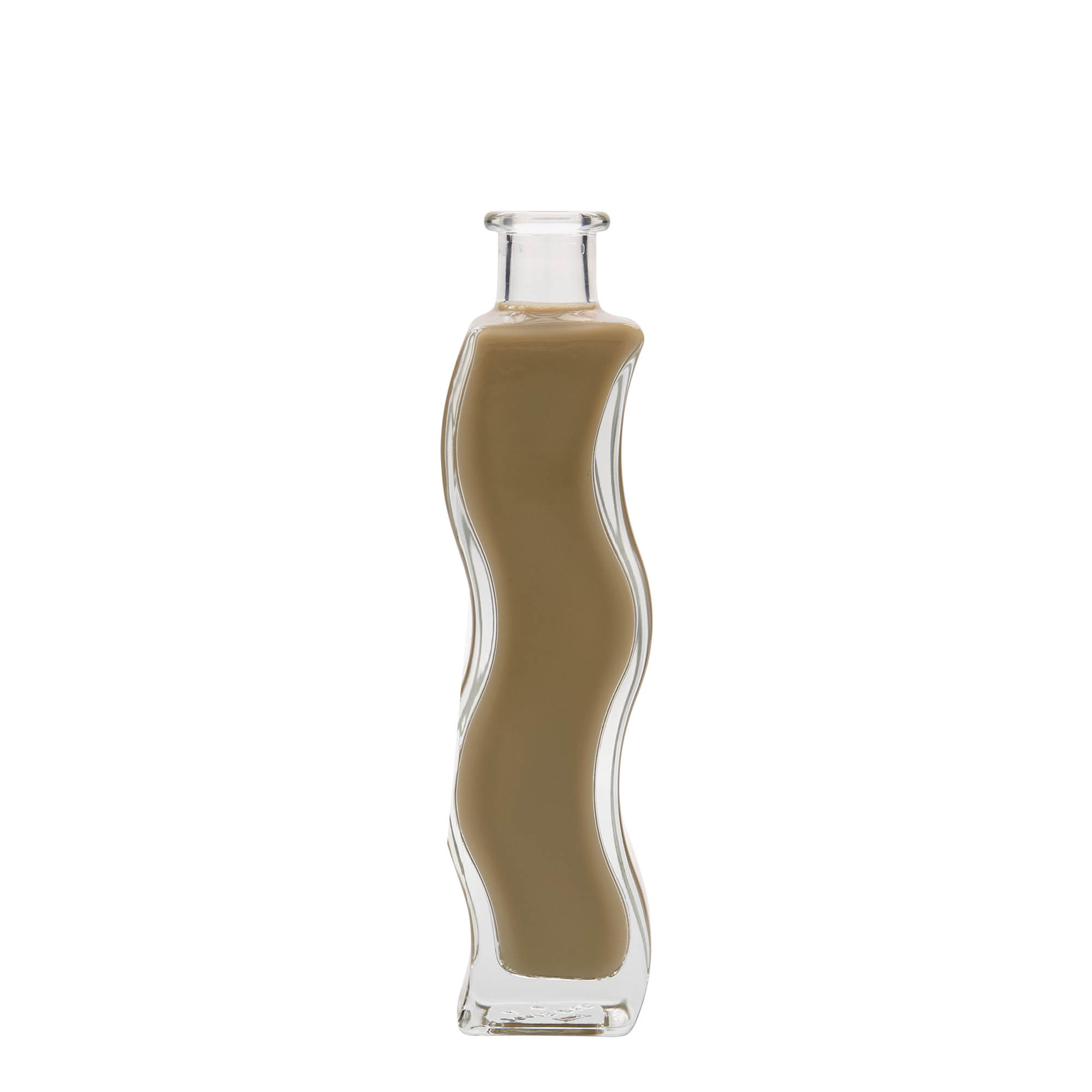 Sticlă de sticlă de 200 ml „Val”, pătrată, gura: dop de plută