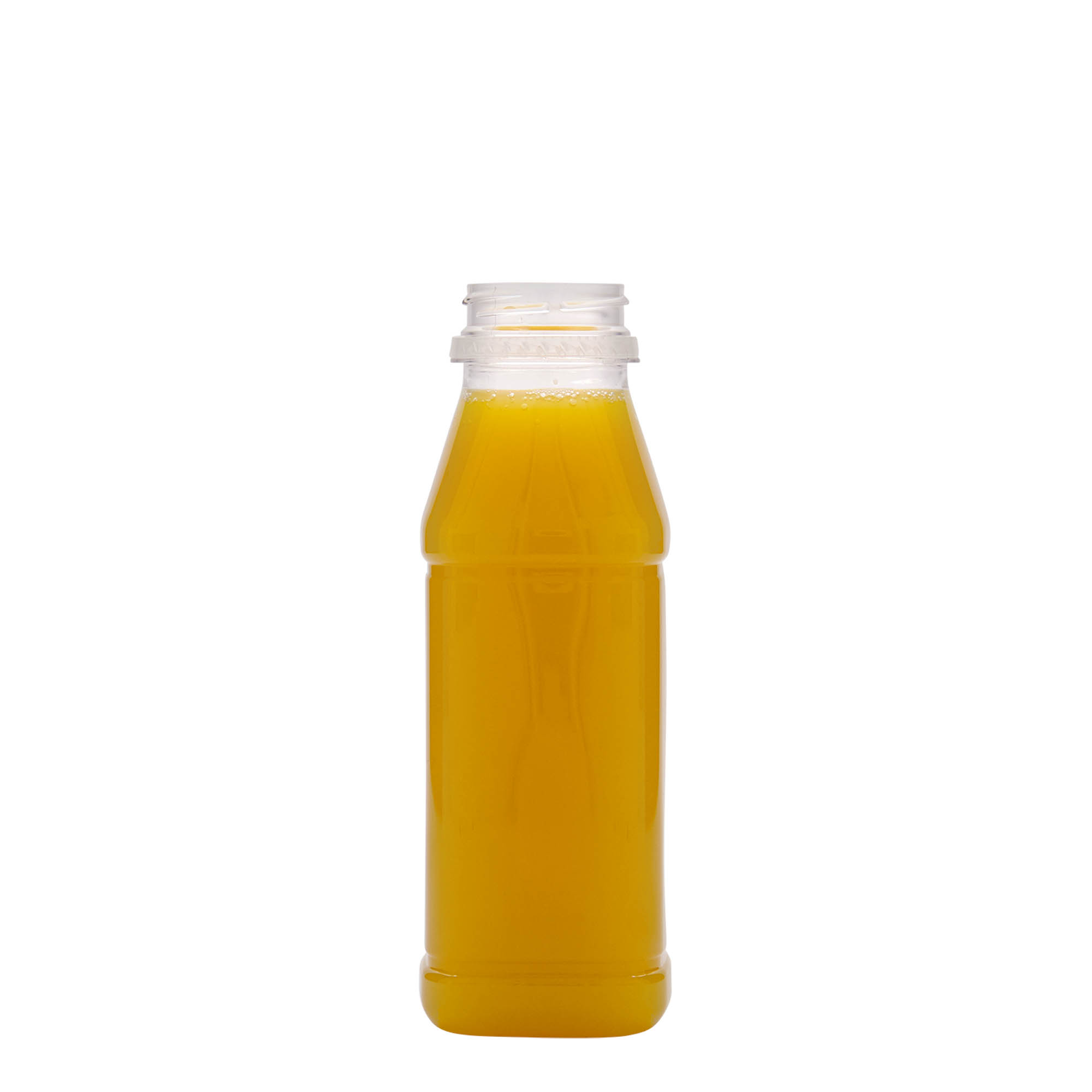 Sticlă PET de 330 ml „Milk and Juice Carré”, pătrată, plastic, gura: 38 mm Sticlă PET de 330 ml „Milk and Juice Carré”, pătrată, plastic, gura: 38 mm