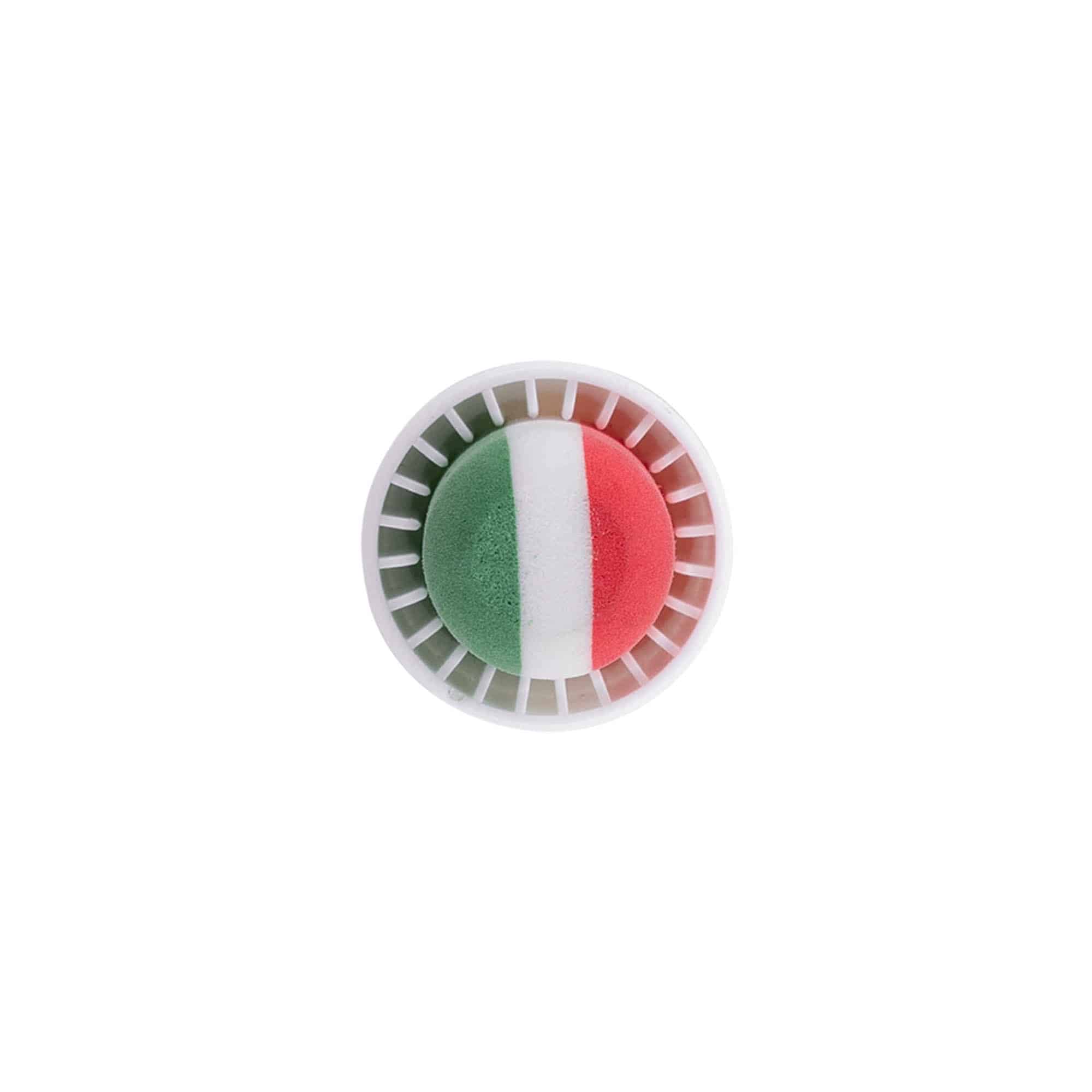 Dop cu mâner 19 mm 'Italia', plastic, multicolor, pentru gură: plută Dop cu mâner 19 mm 'Italia', plastic, multicolor, pentru gură: plută