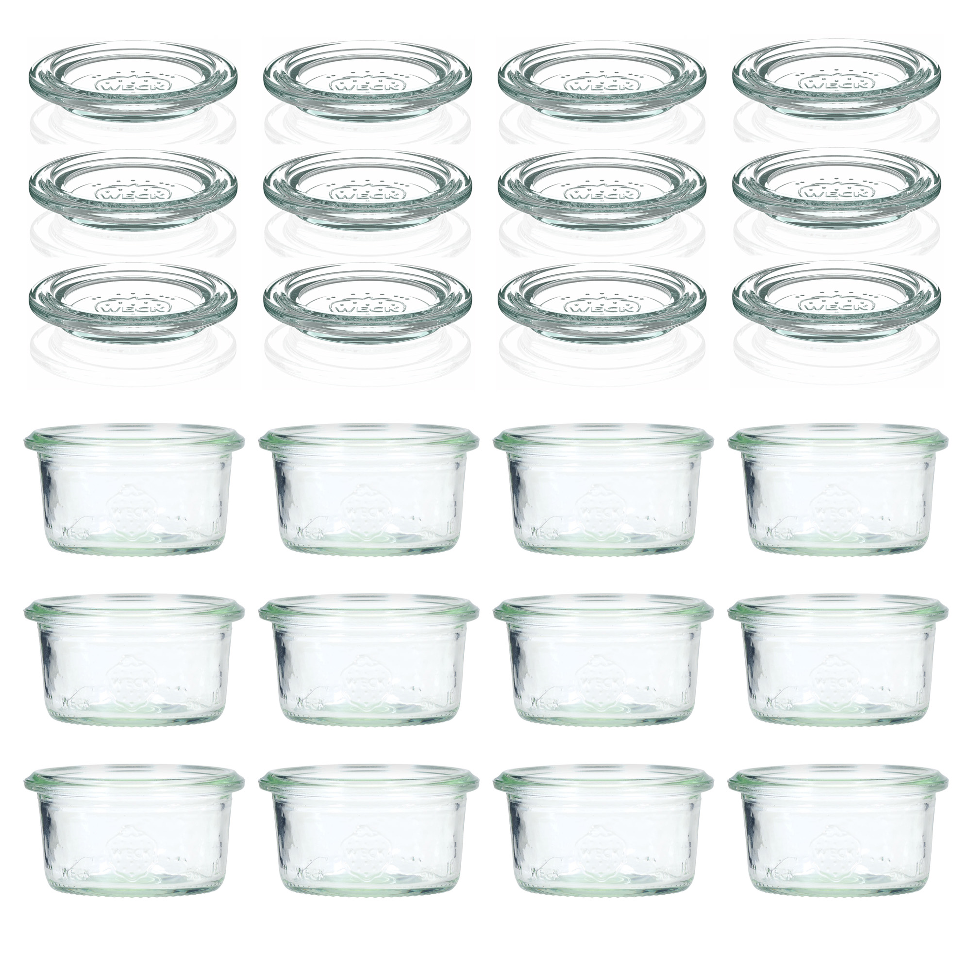 12x 50 ml borcan WECK cu gura largă cu capac de sticlă RR 60