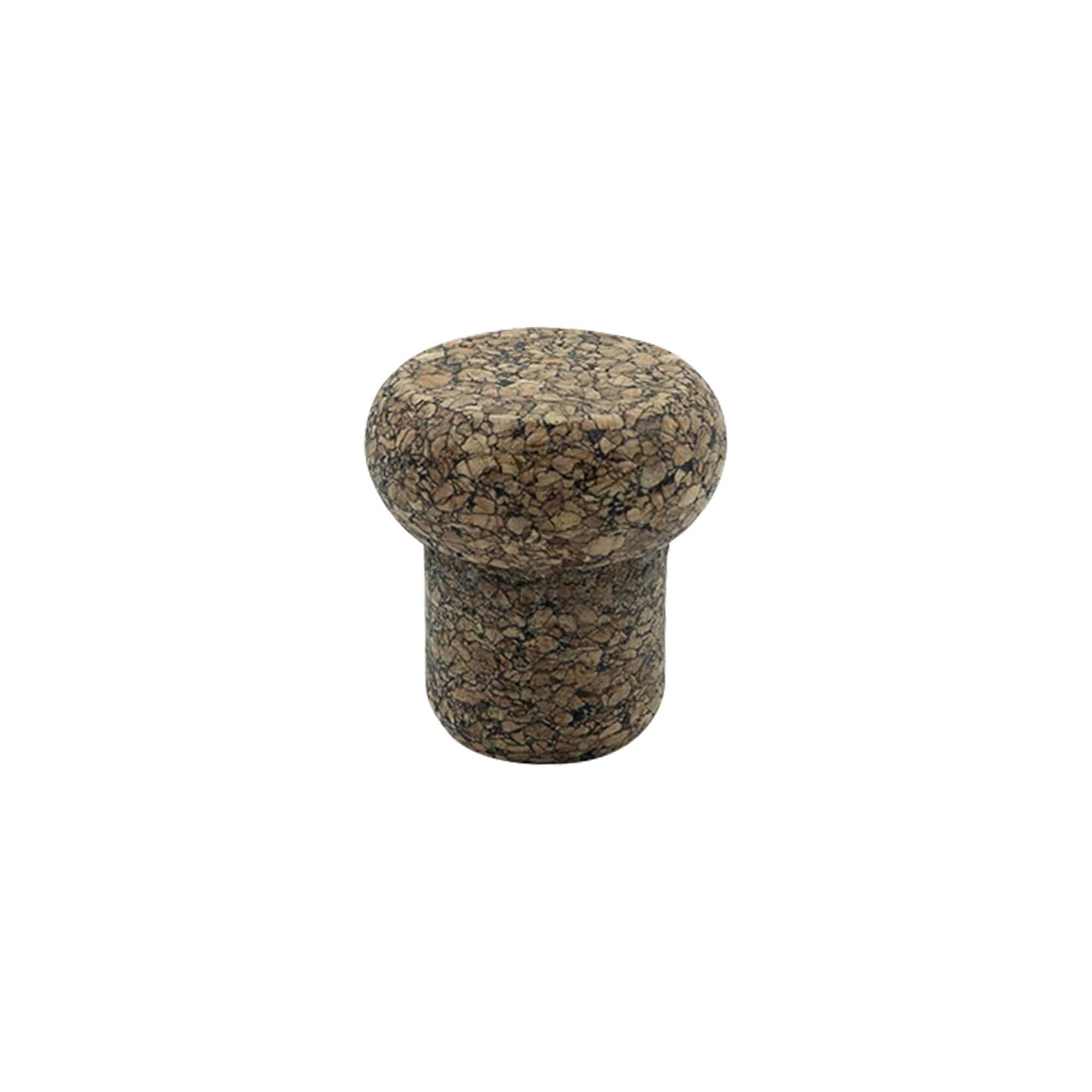 Dop cu mâner „Barrel” 22,5 mm, Corkcoal, pentru gură: dop de plută