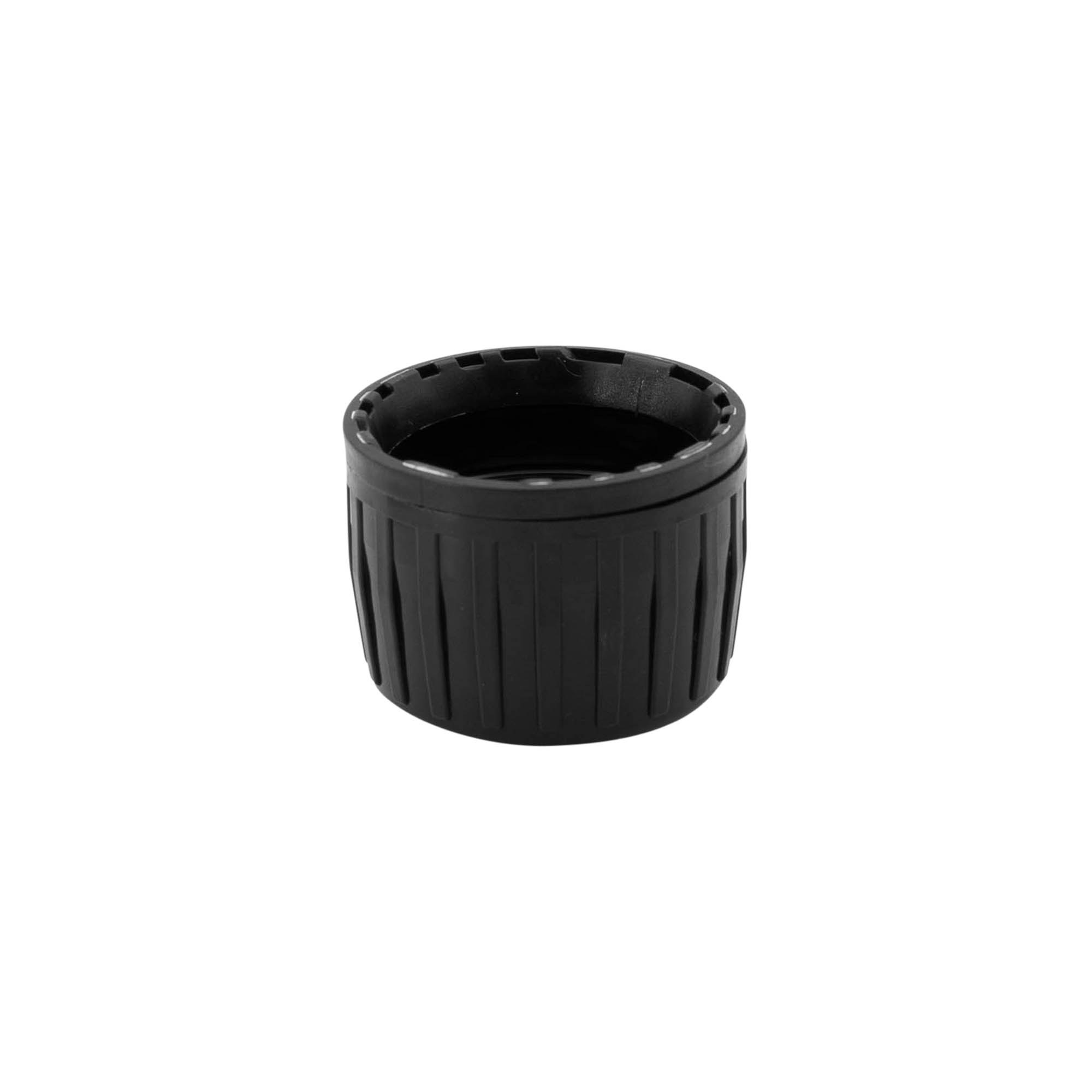 Capac cu filet, original, din plastic PP, negru, pentru gura: PP 28