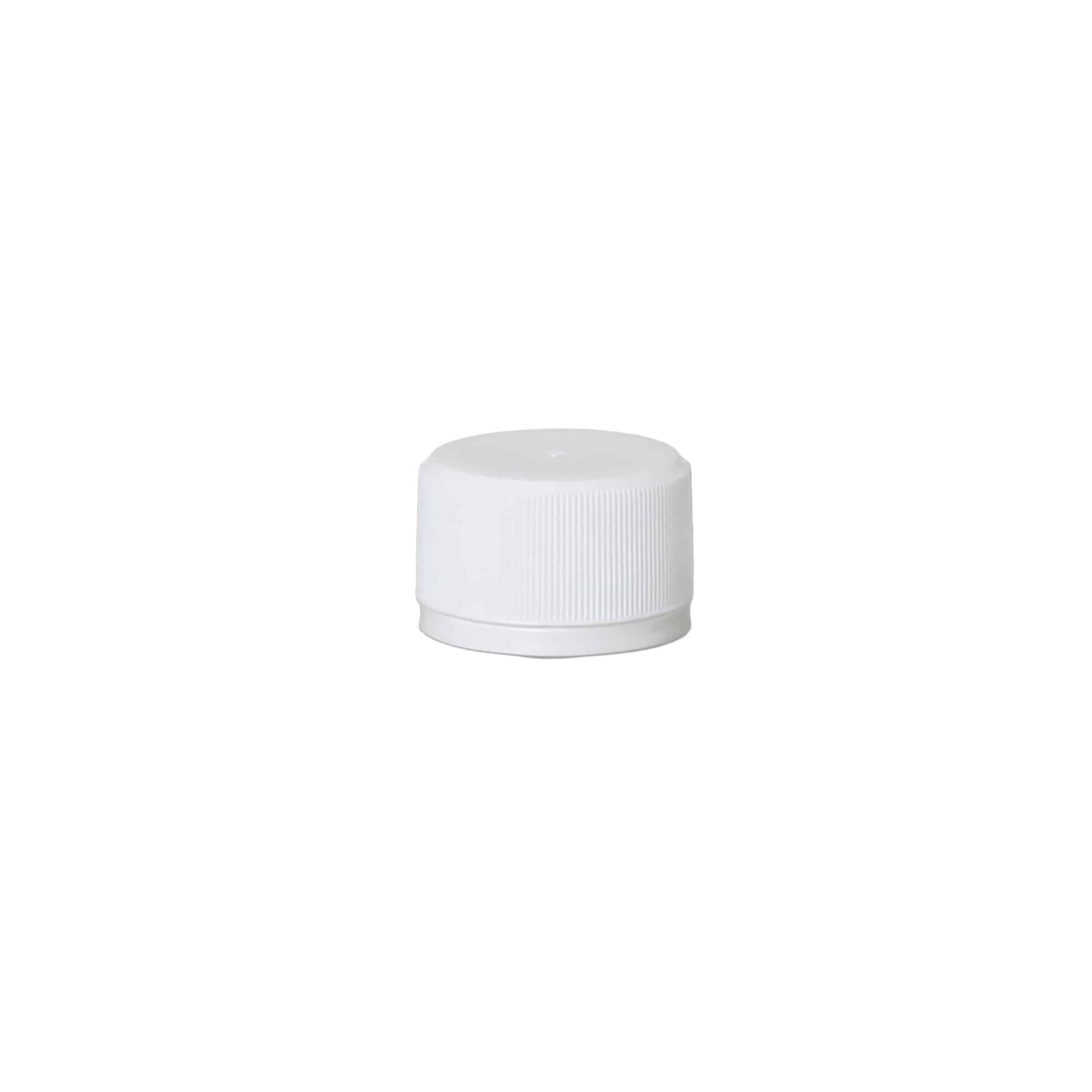 Capac cu filet varianta A, plastic PP, alb, pentru gura: PP 28