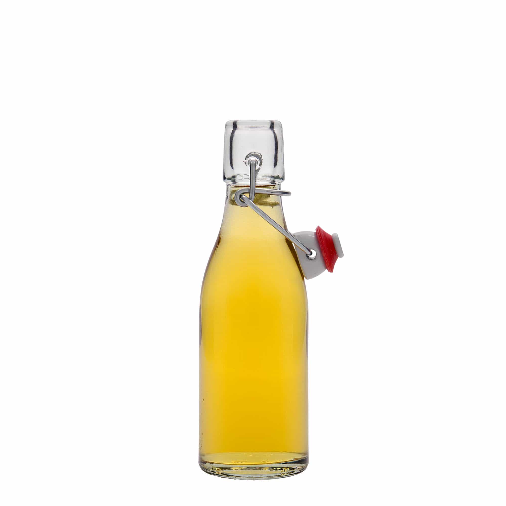 Sticlă de sticlă de 200 ml „Paul”, gât: închidere cu clemă