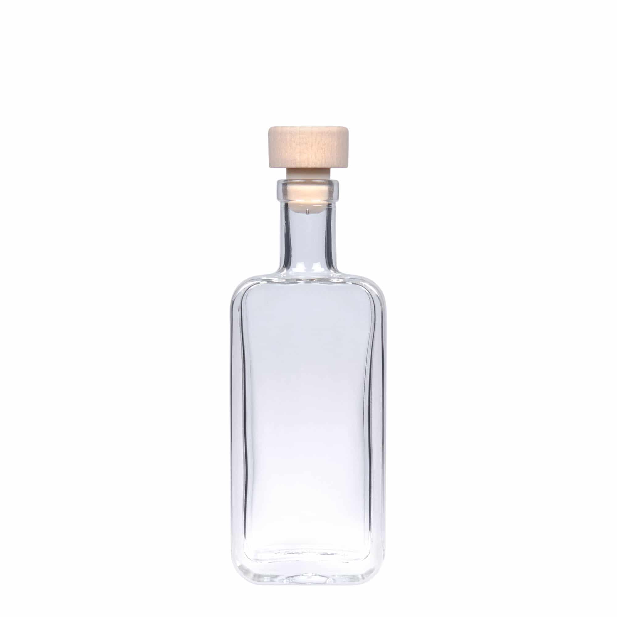 Sticlă de sticlă de 100 ml 'Nice', dreptunghiulară, gura: dop