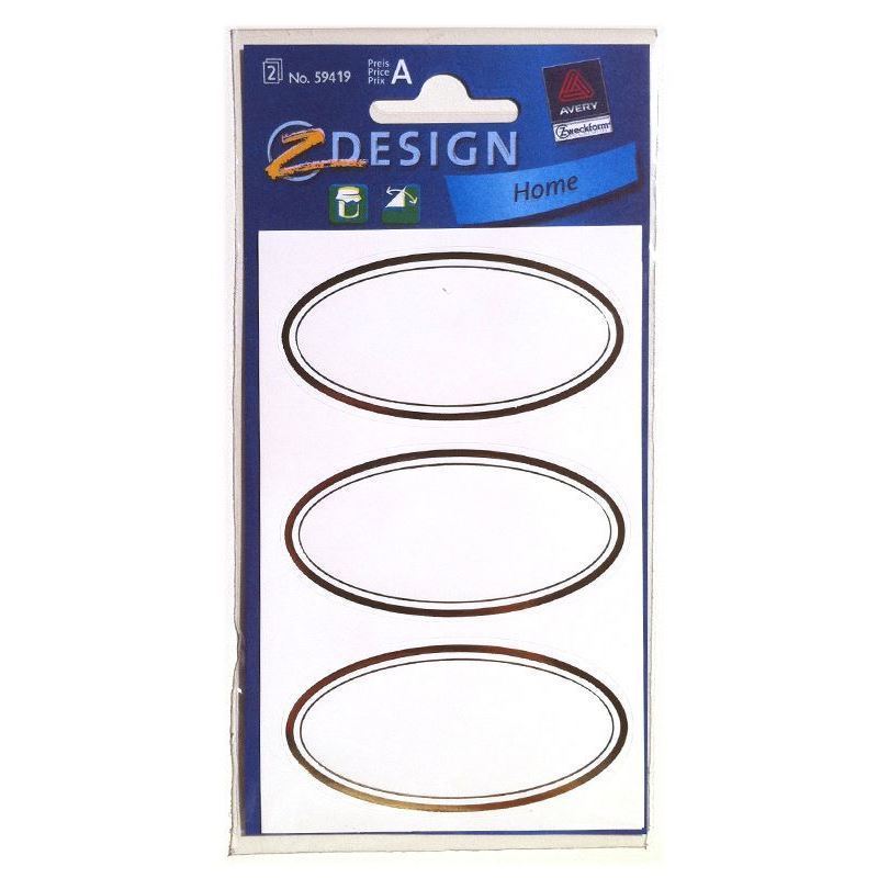 Zweckform etichete „Rama aurie”, oval, hârtie, alb-auriu Zweckform etichete „Rama aurie”, oval, hârtie, alb-auriu
