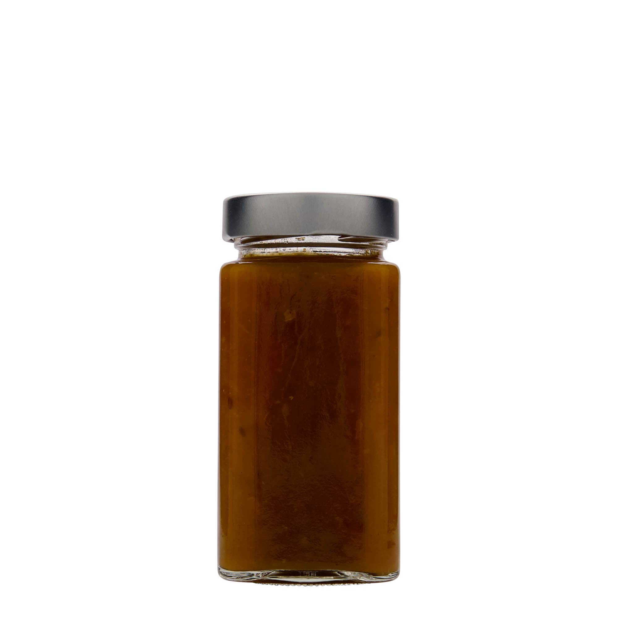 314 ml borcan pătrat „Funny”, gura: Deep-Twist-Off (DTO 58)
