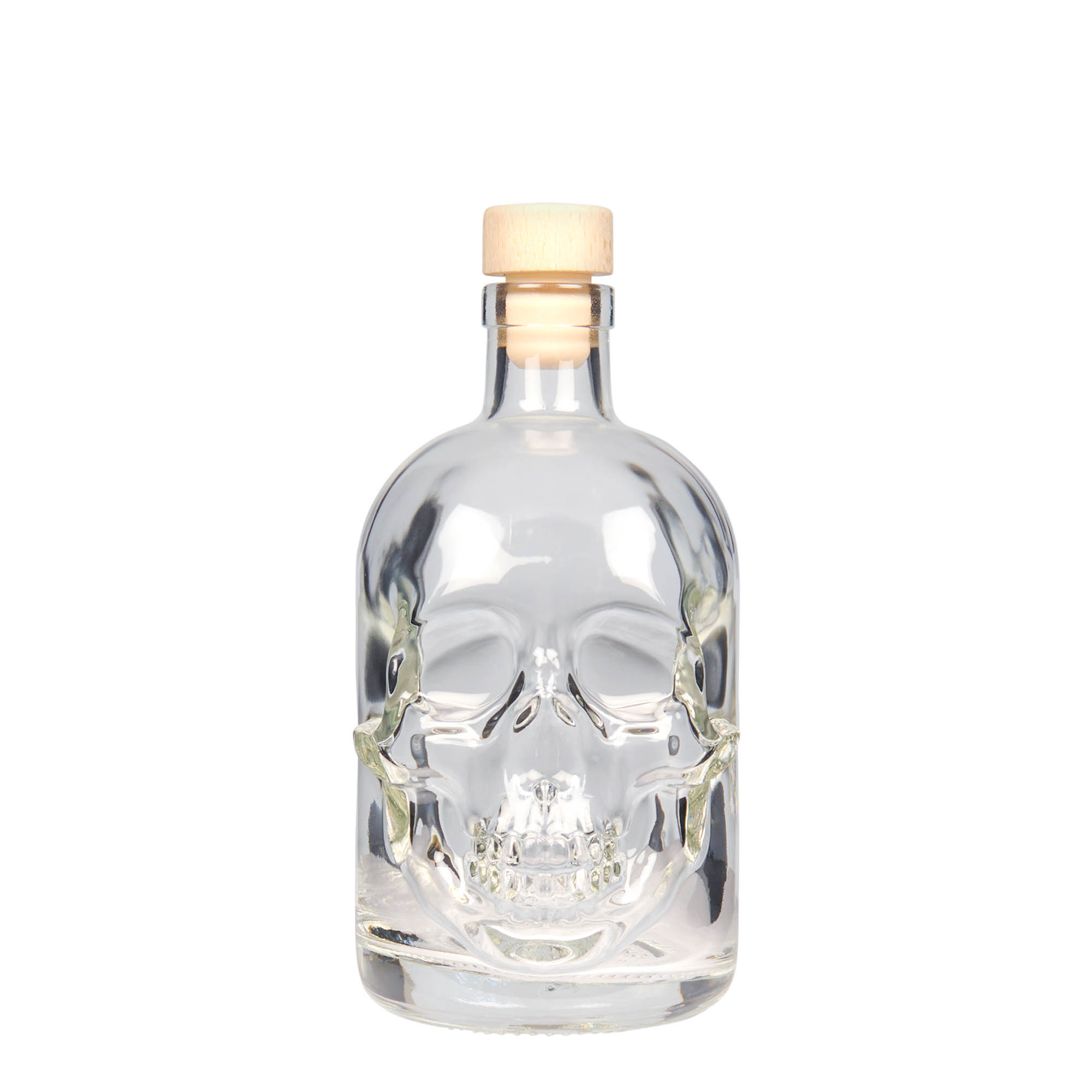Sticlă de sticlă de 500 ml „Cap de mort”, deschidere: dop de plută