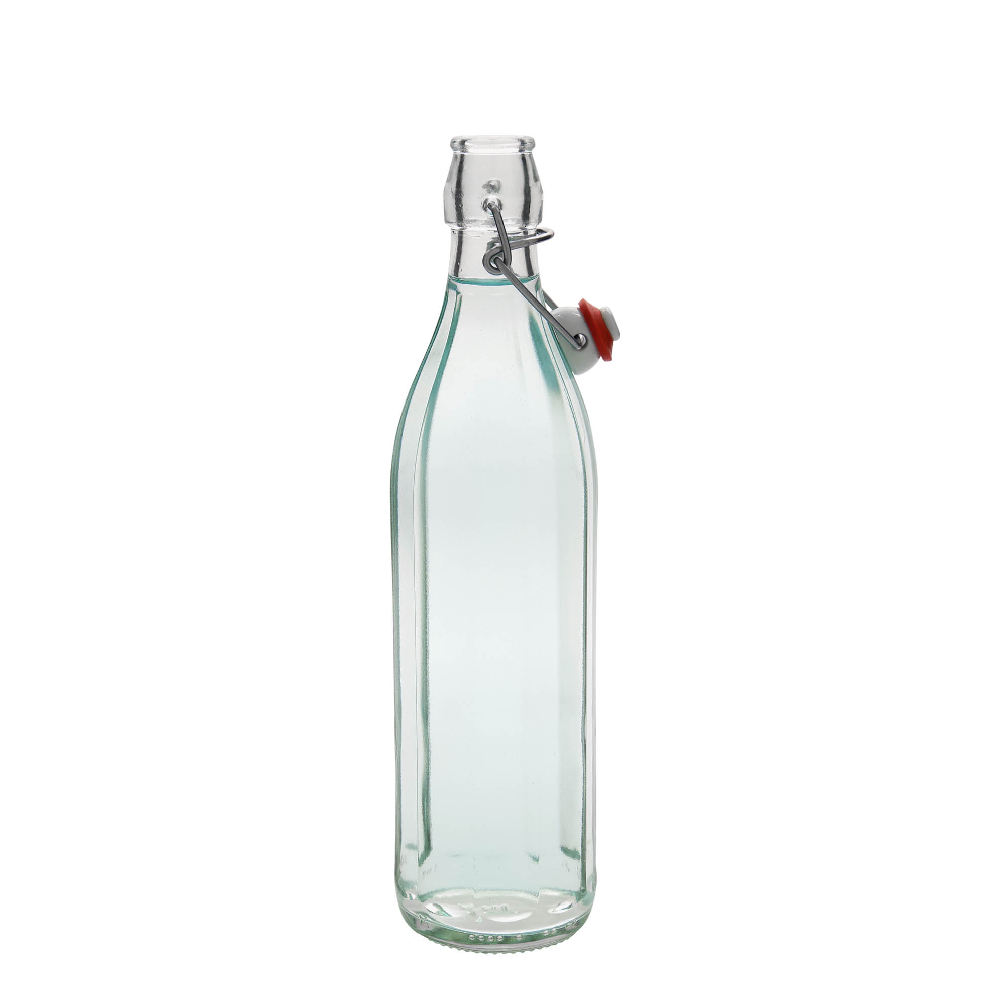 Sticlă de sticlă de 750 ml „Bravo”, cu zece colțuri, gât: închidere cu clemă Sticlă de sticlă de 750 ml „Bravo”, cu zece colțuri, gât: închidere cu clemă