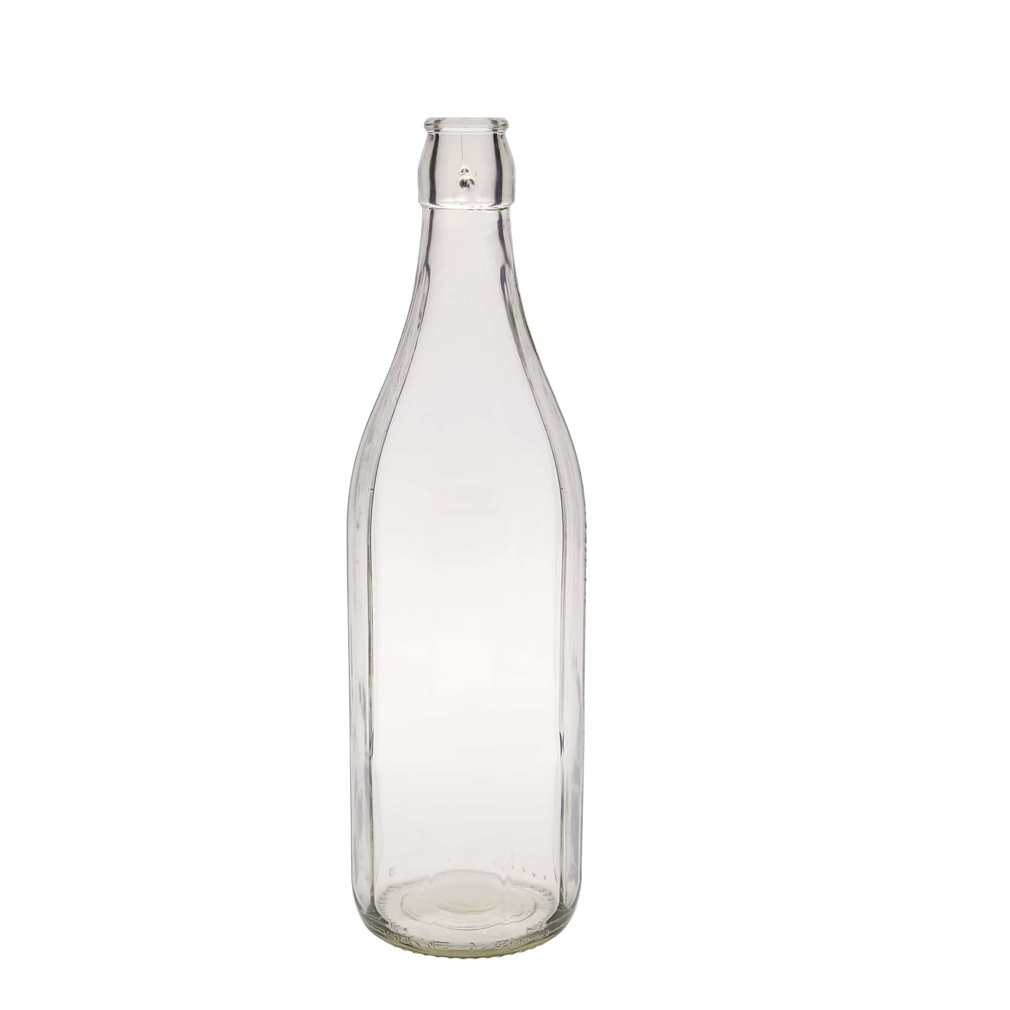 Sticlă de sticlă 1.000 ml „Bravo” #, cu zece colțuri, gură: închidere cu clemă