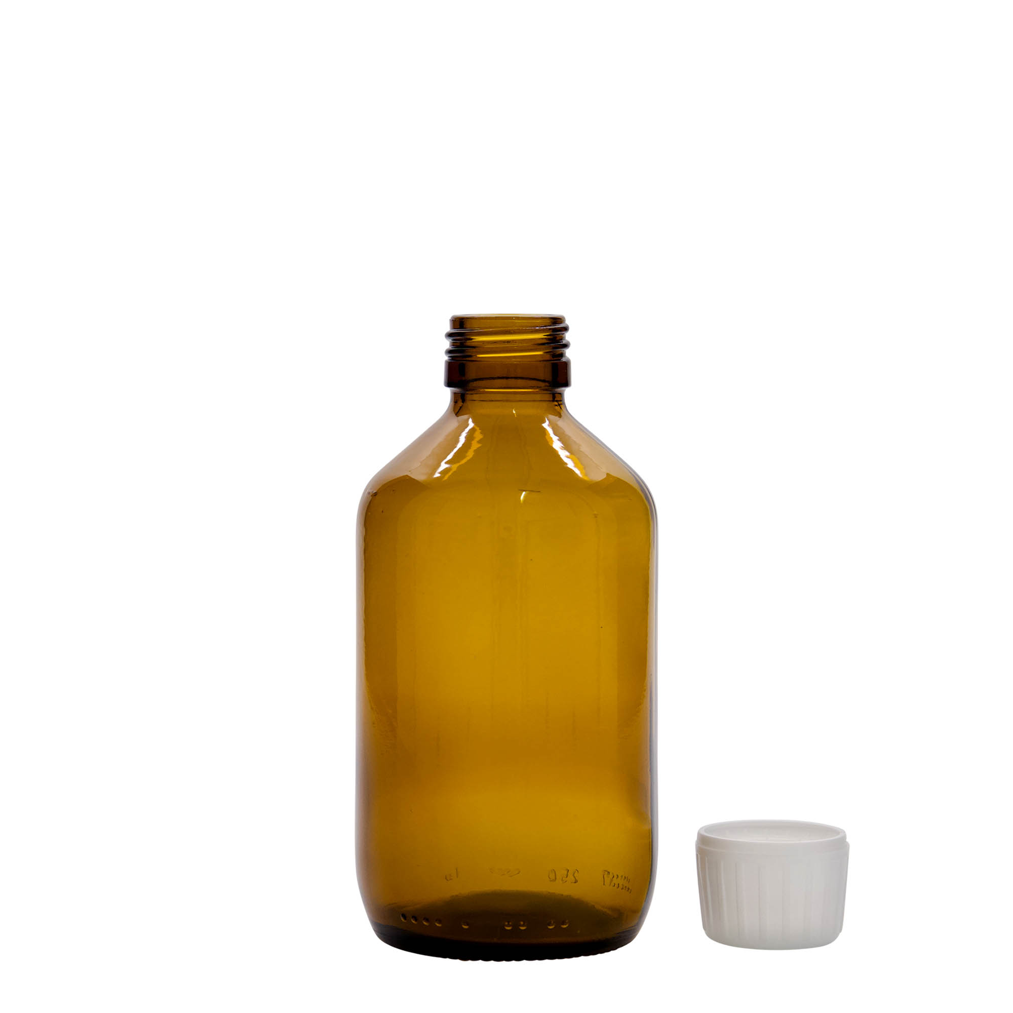 250 ml sticlă medicală, maro, sticlă, gura: PP 28 250 ml sticlă medicală, maro, sticlă, gura: PP 28