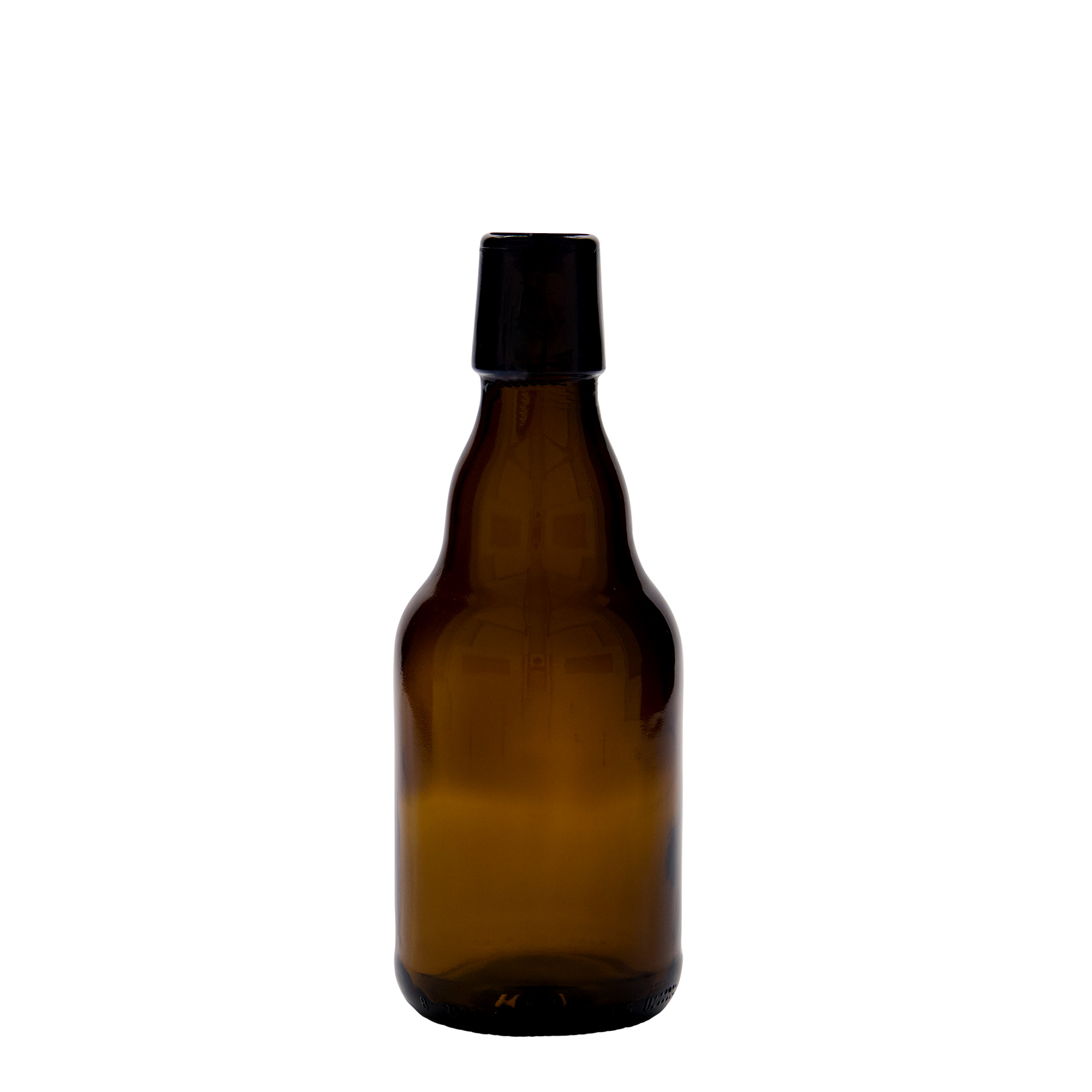 Sticlă de bere 330 ml „Steinie”, sticlă, maro, gât: capac cu clemă Sticlă de bere 330 ml „Steinie”, sticlă, maro, gât: capac cu clemă