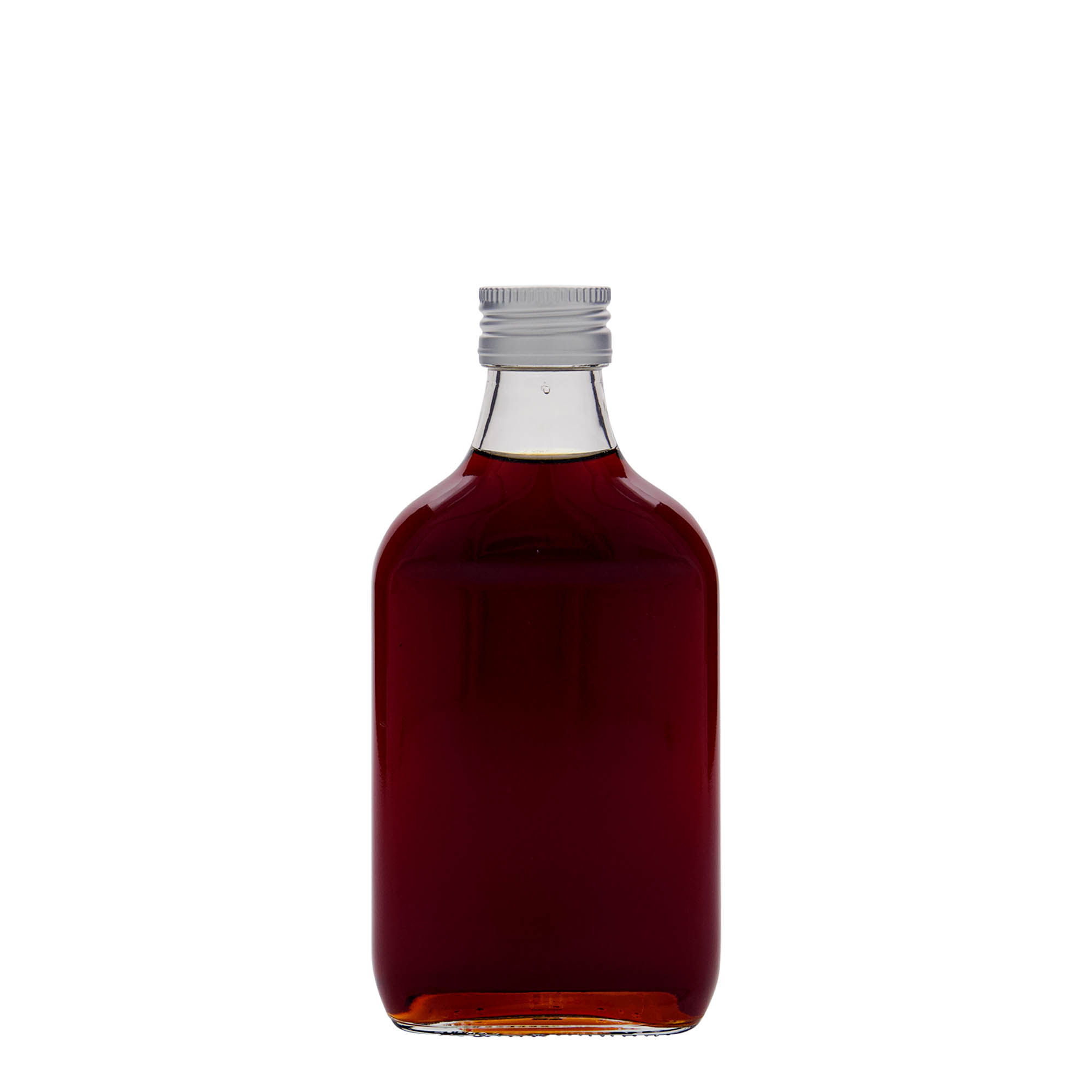 Sticlă de buzunar 200 ml, dreptunghiulară, sticlă, gura: PP 28