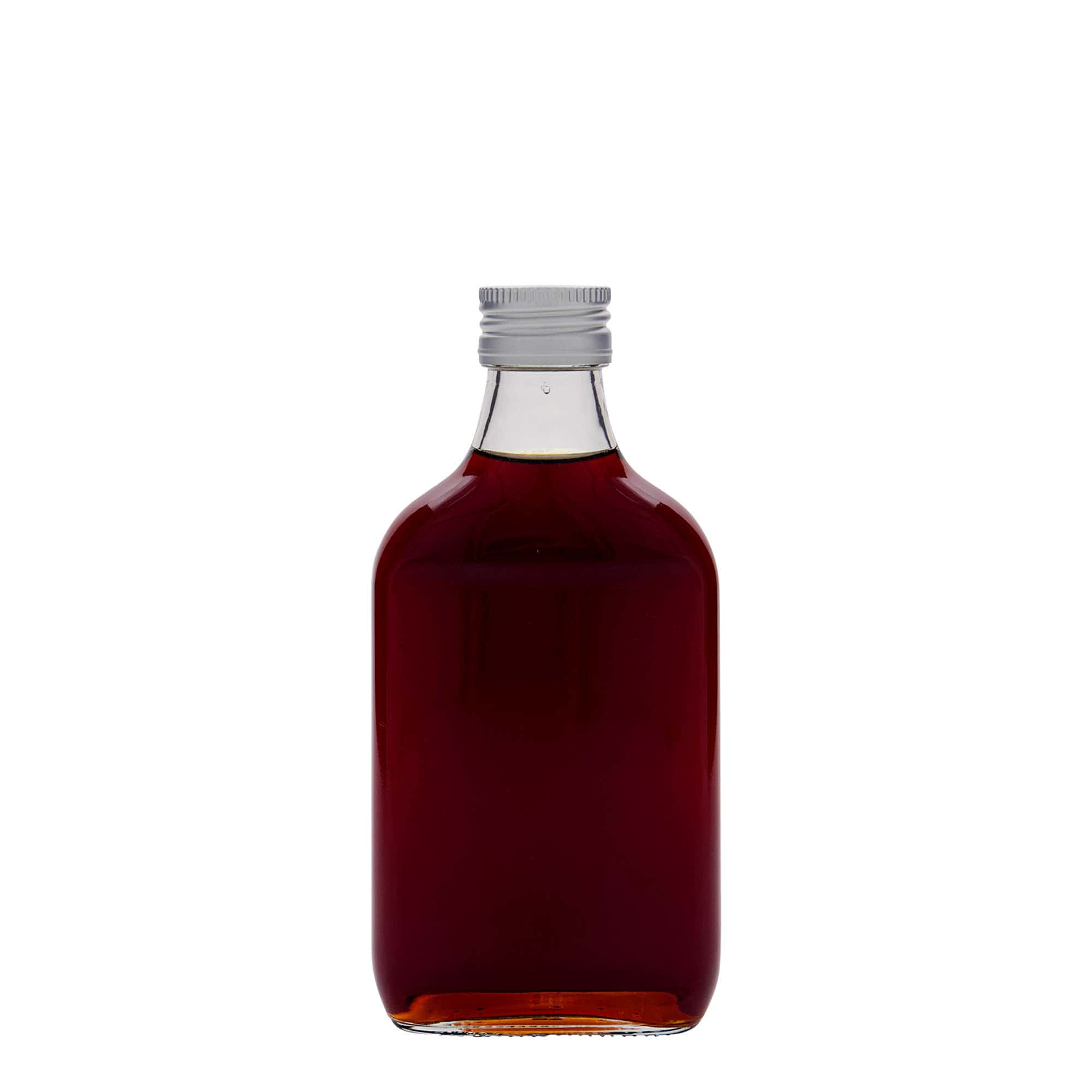 Sticlă de buzunar 200 ml, dreptunghiulară, sticlă, gura: PP 28