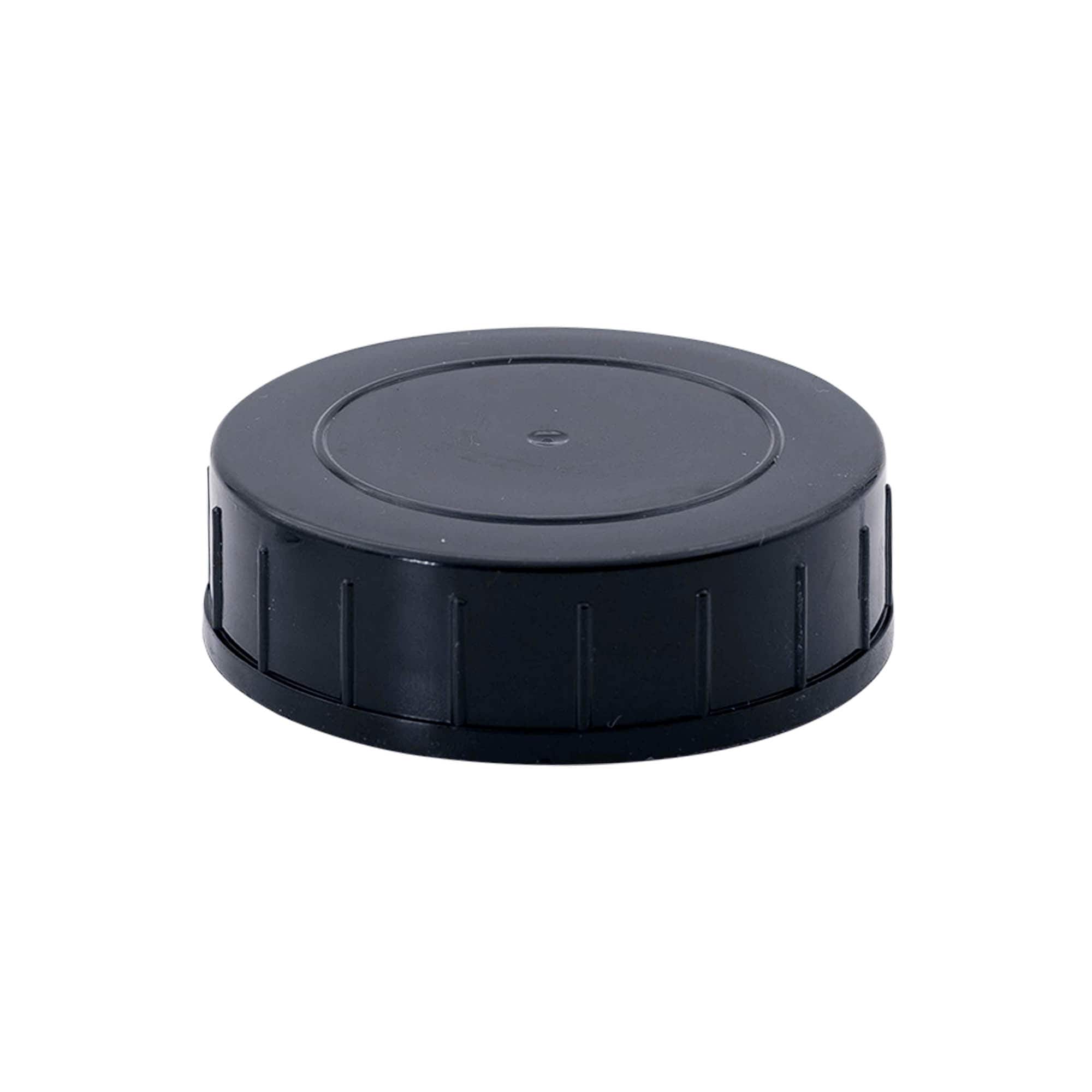 Capac cu filet, plastic PP, negru, pentru gura: DIN 55