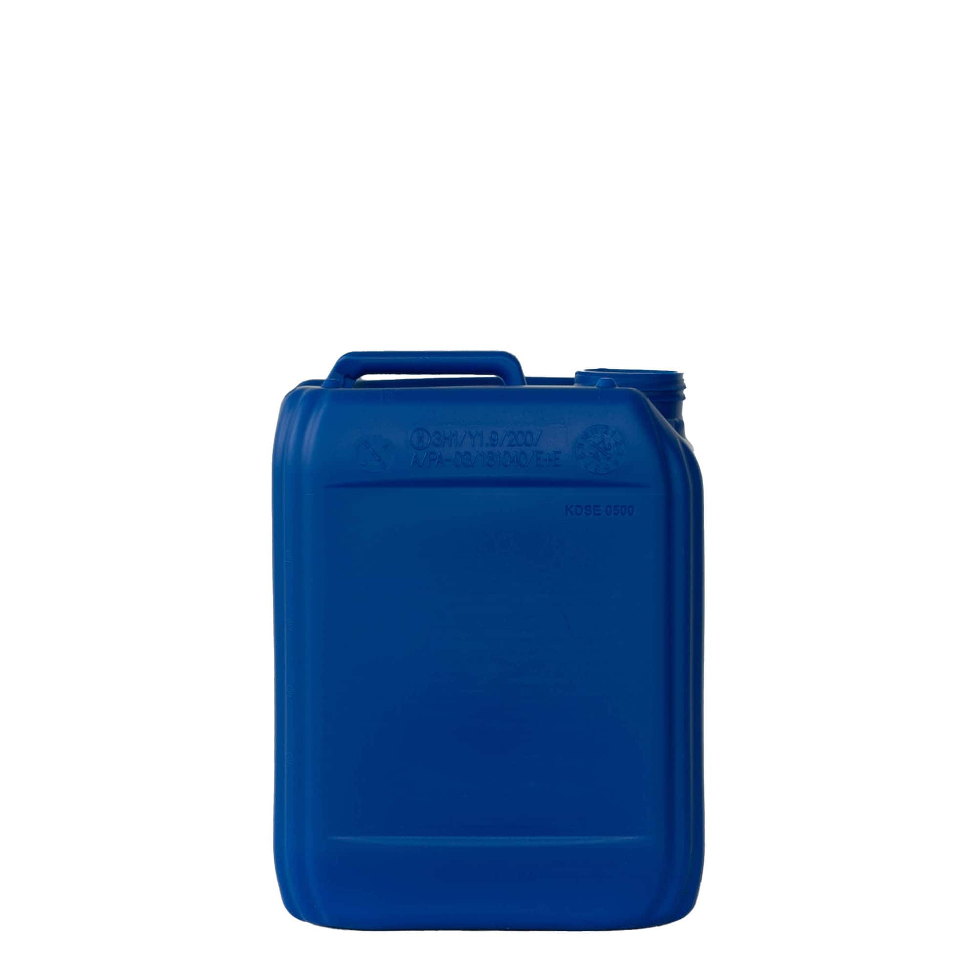 Canistră de 5 l, dreptunghiulară, plastic HDPE, albastru, gura: ND 55